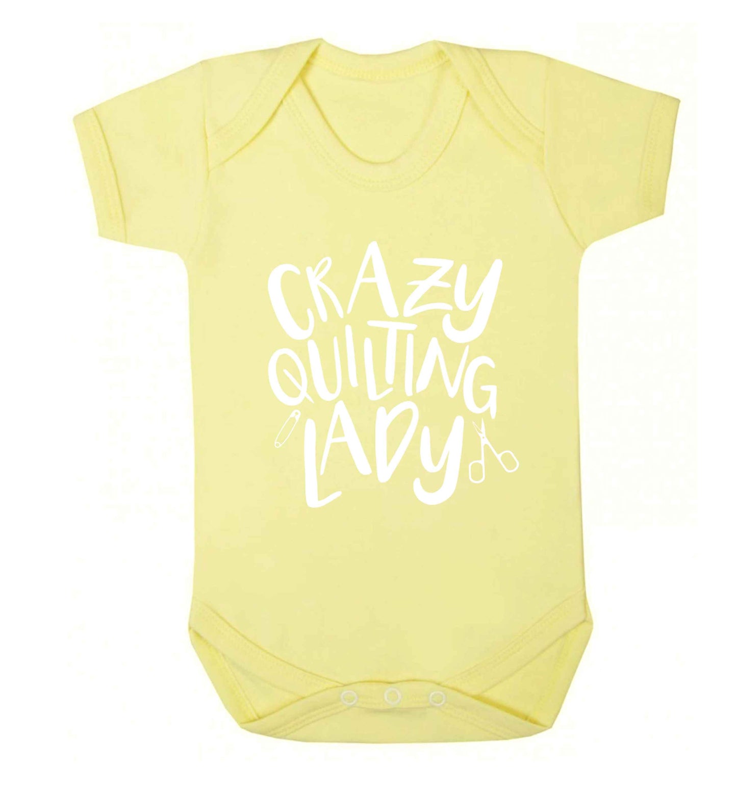 Crazy quilting lady Baby Vest pale yellow 18-24 months