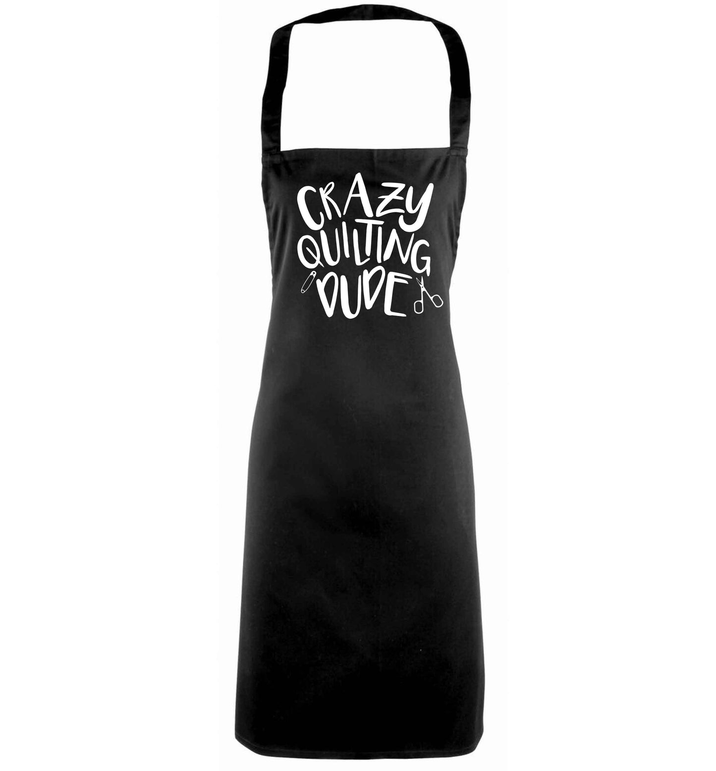 Crazy quilting dude black apron
