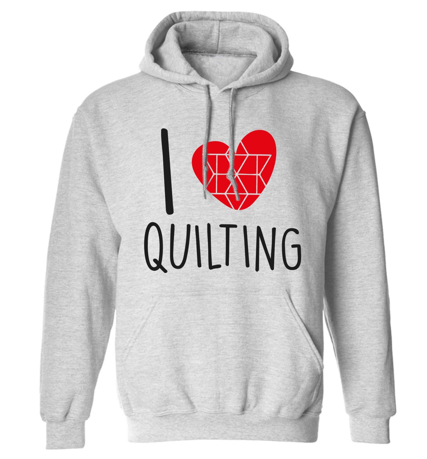 I love quilting adults unisex grey hoodie 2XL