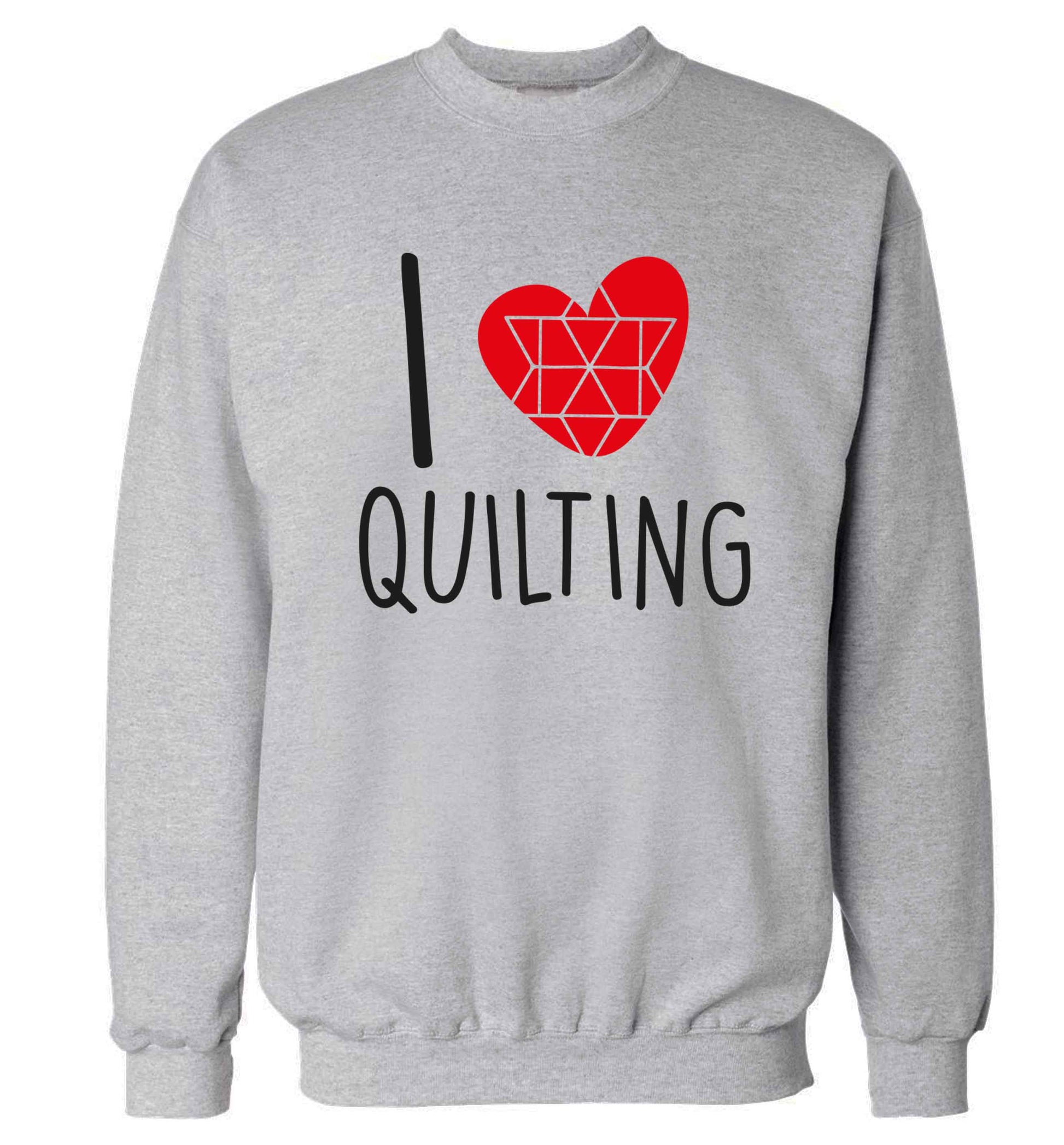 I love quilting Adult's unisex grey Sweater 2XL