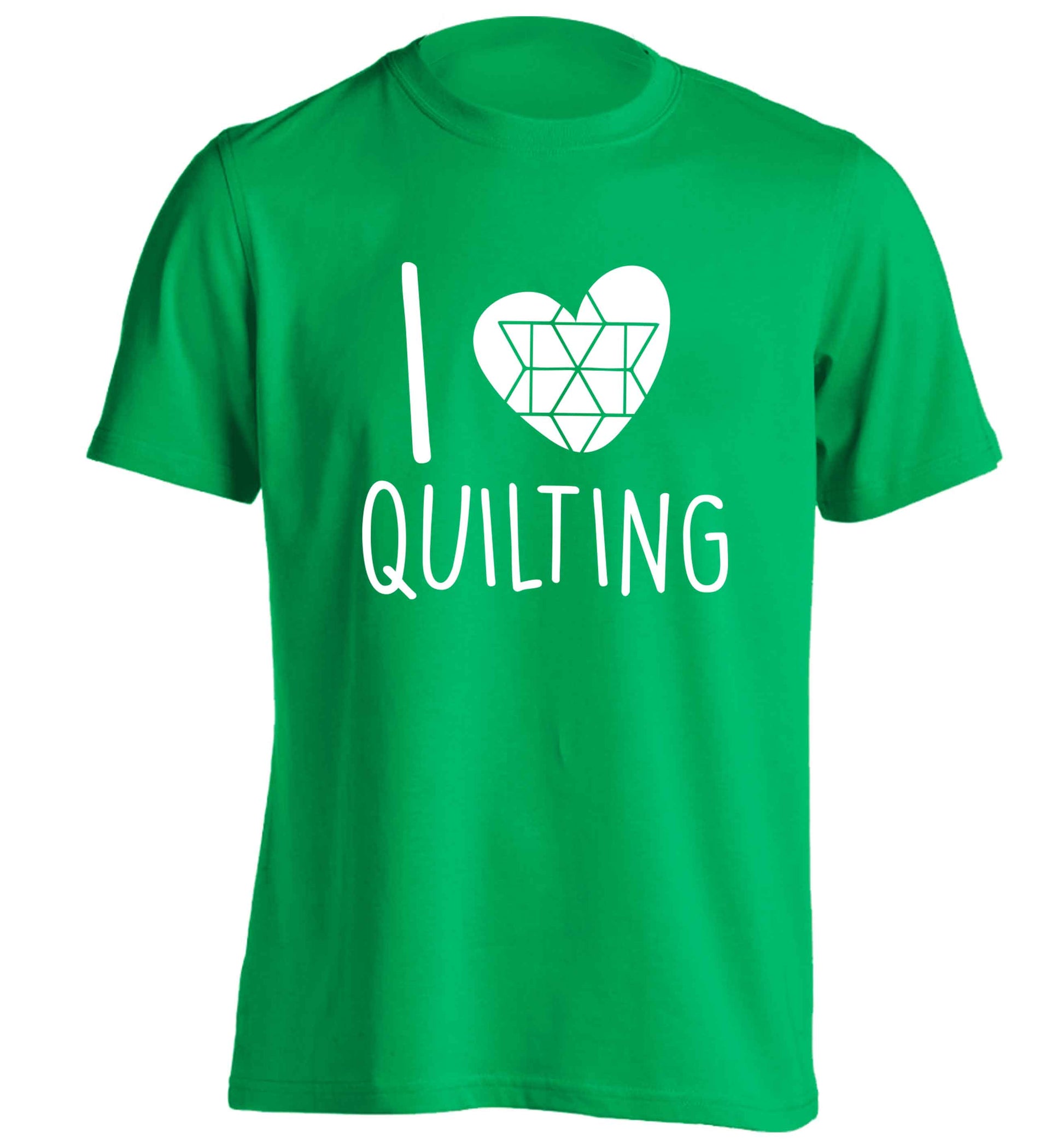 I love quilting adults unisex green Tshirt 2XL