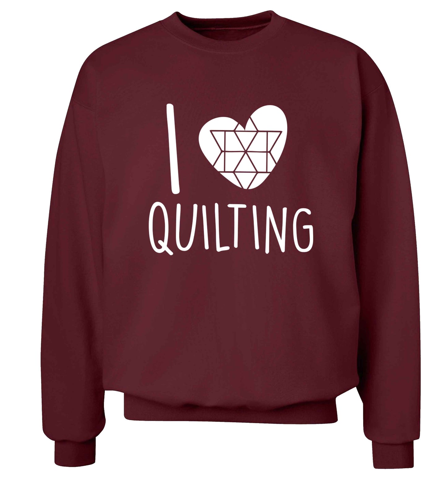 I love quilting Adult's unisex maroon Sweater 2XL