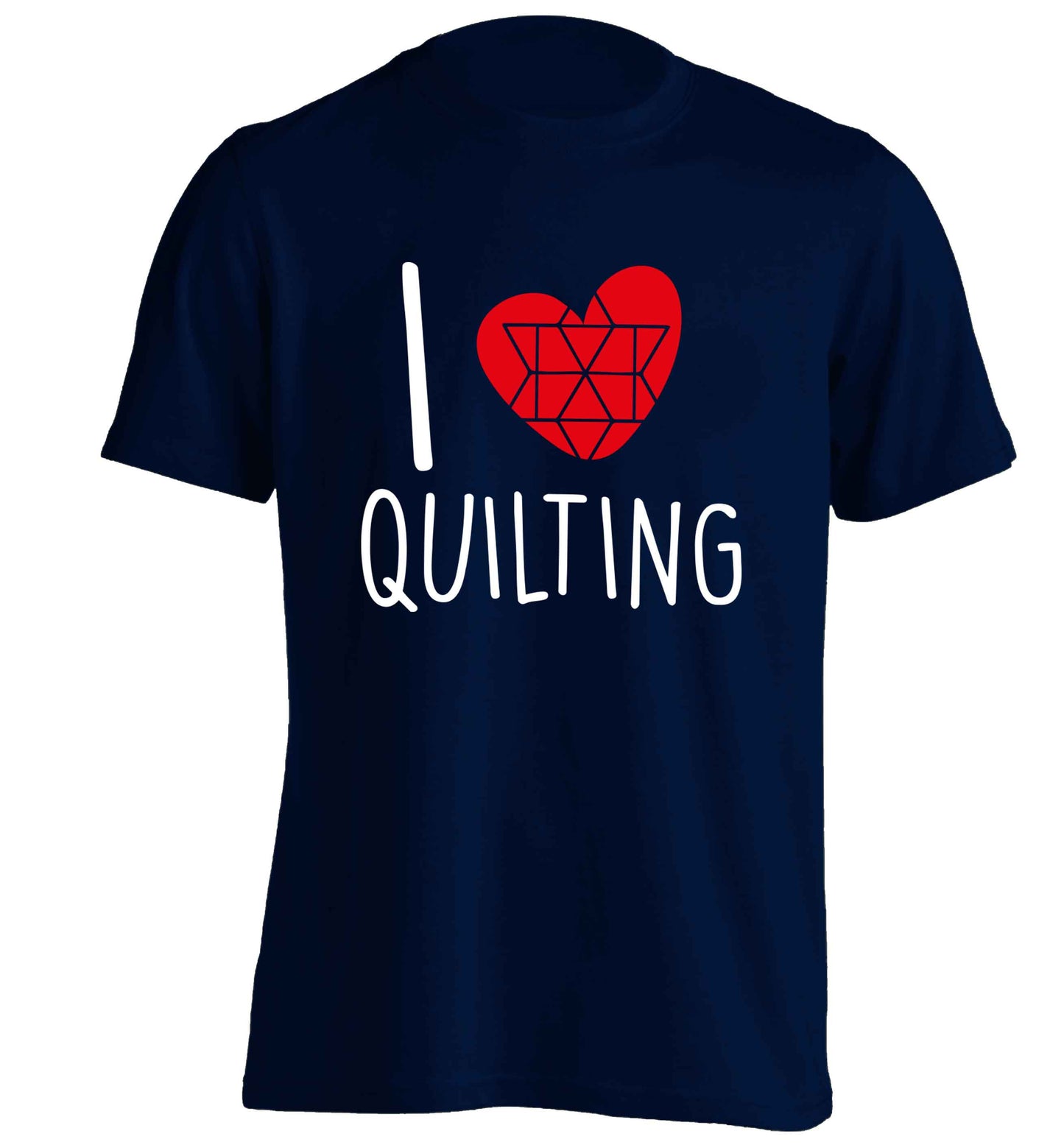 I love quilting adults unisex navy Tshirt 2XL