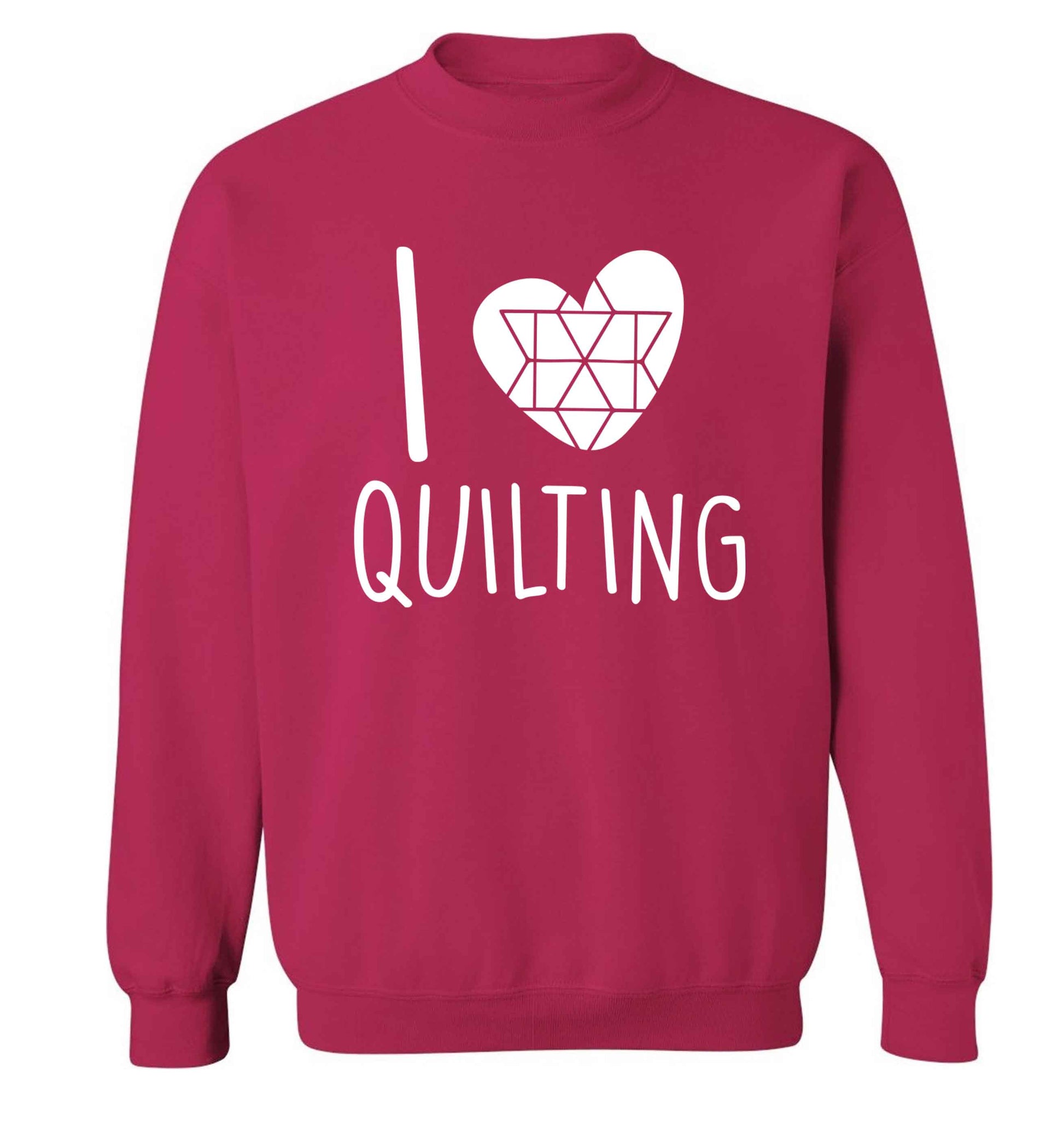 I love quilting Adult's unisex pink Sweater 2XL