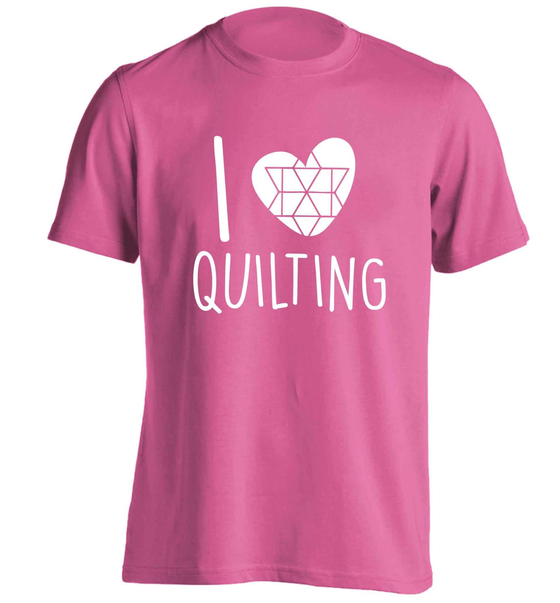 I love quilting adults unisex pink Tshirt 2XL