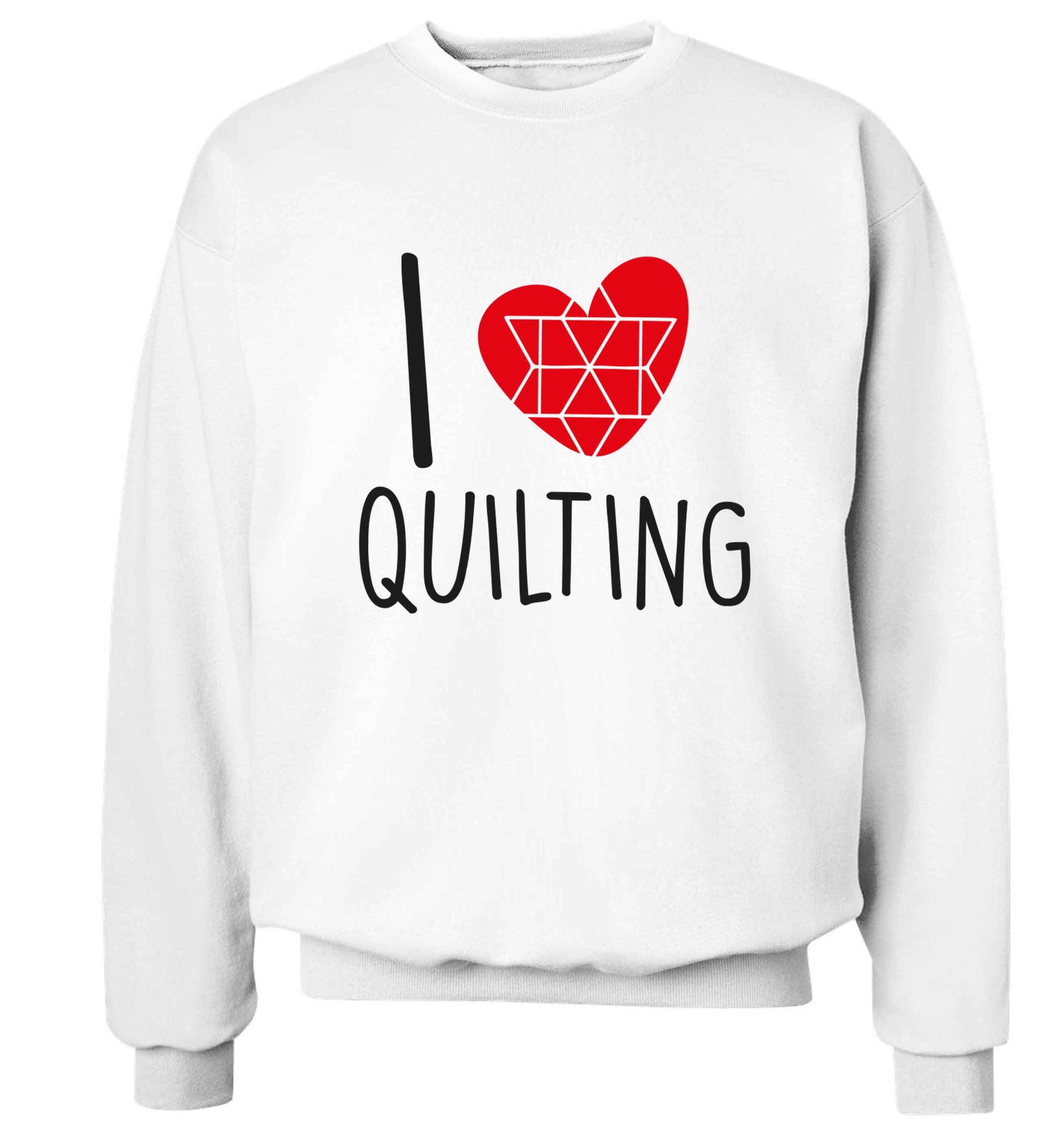 I love quilting Adult's unisex white Sweater 2XL