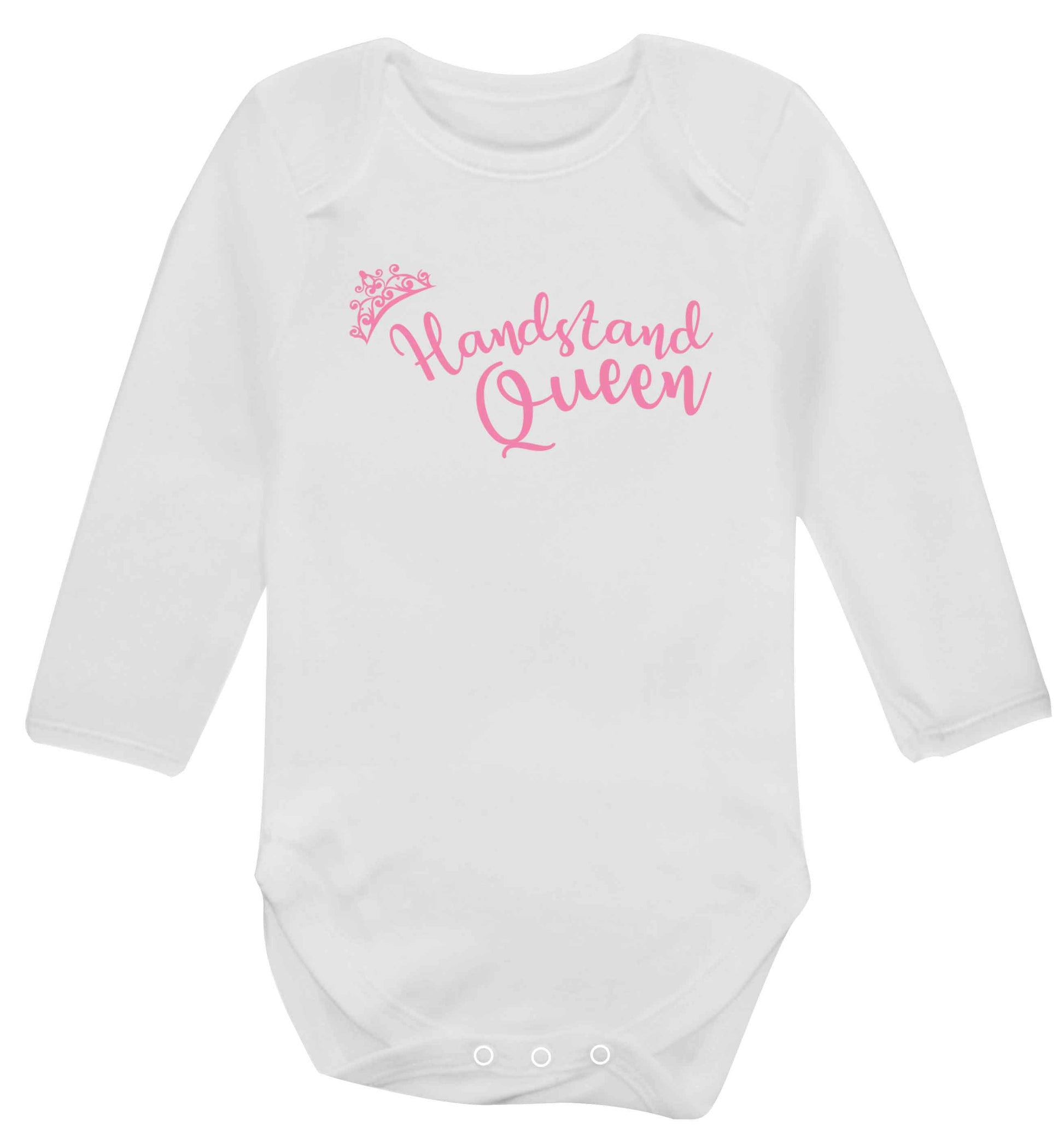 Handstand Queen Baby Vest long sleeved white 6-12 months
