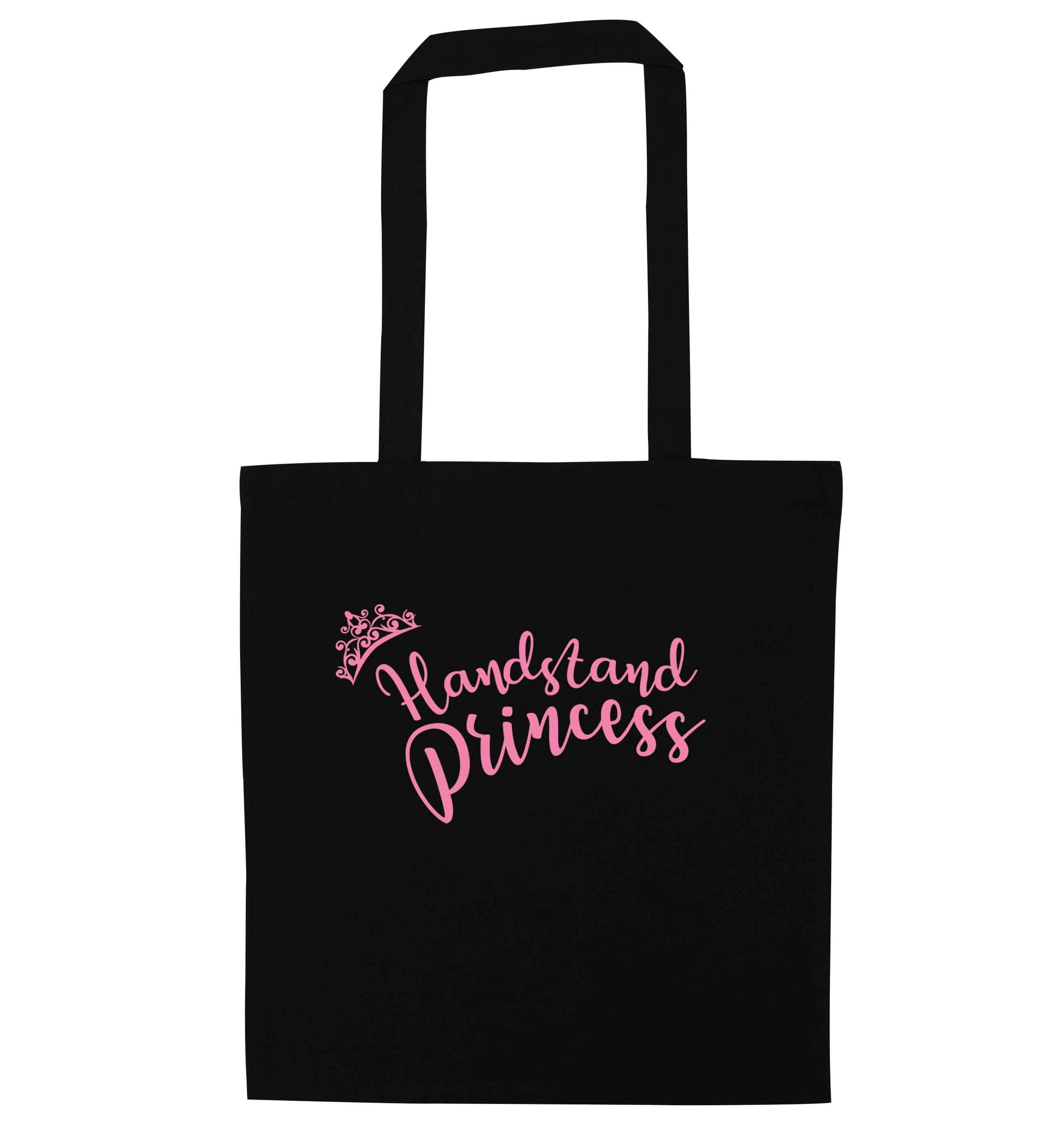 Handstand princess black tote bag