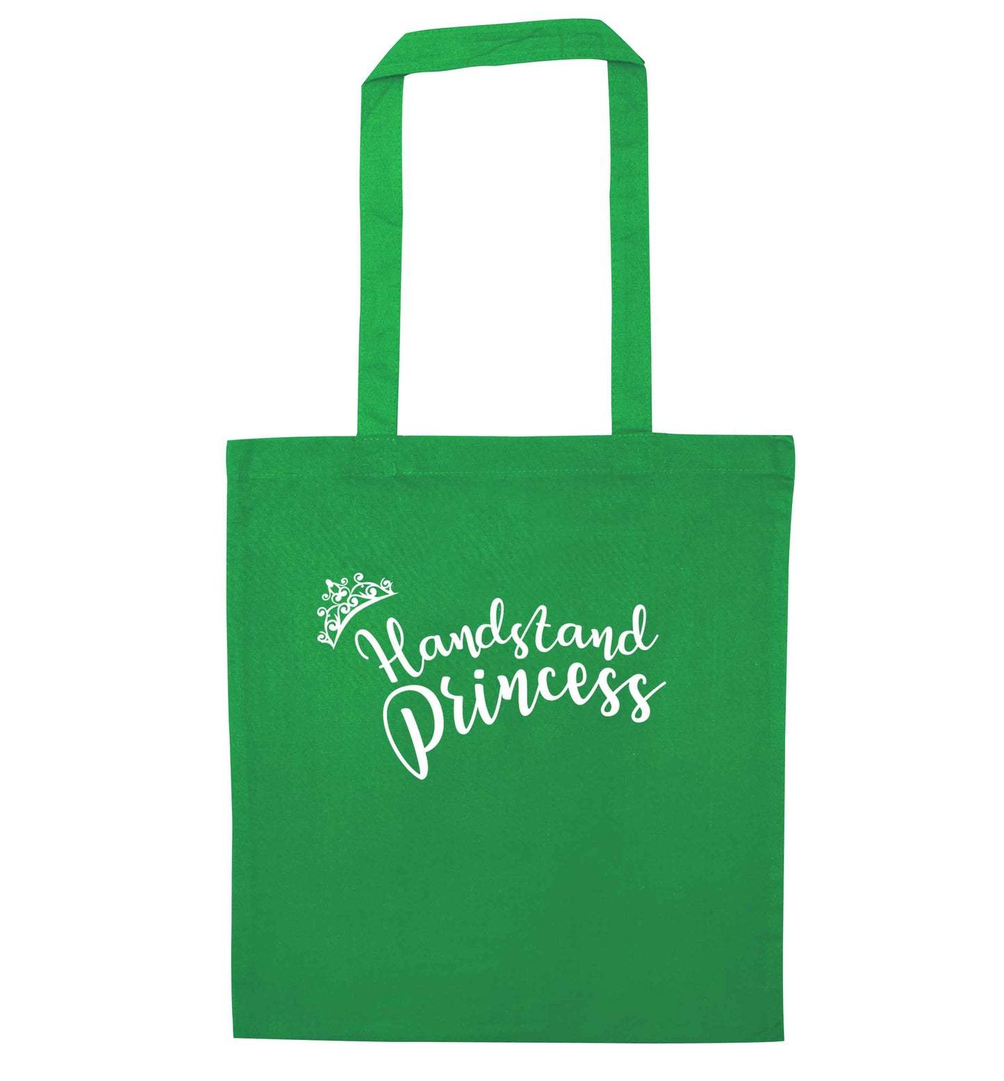 Handstand princess green tote bag
