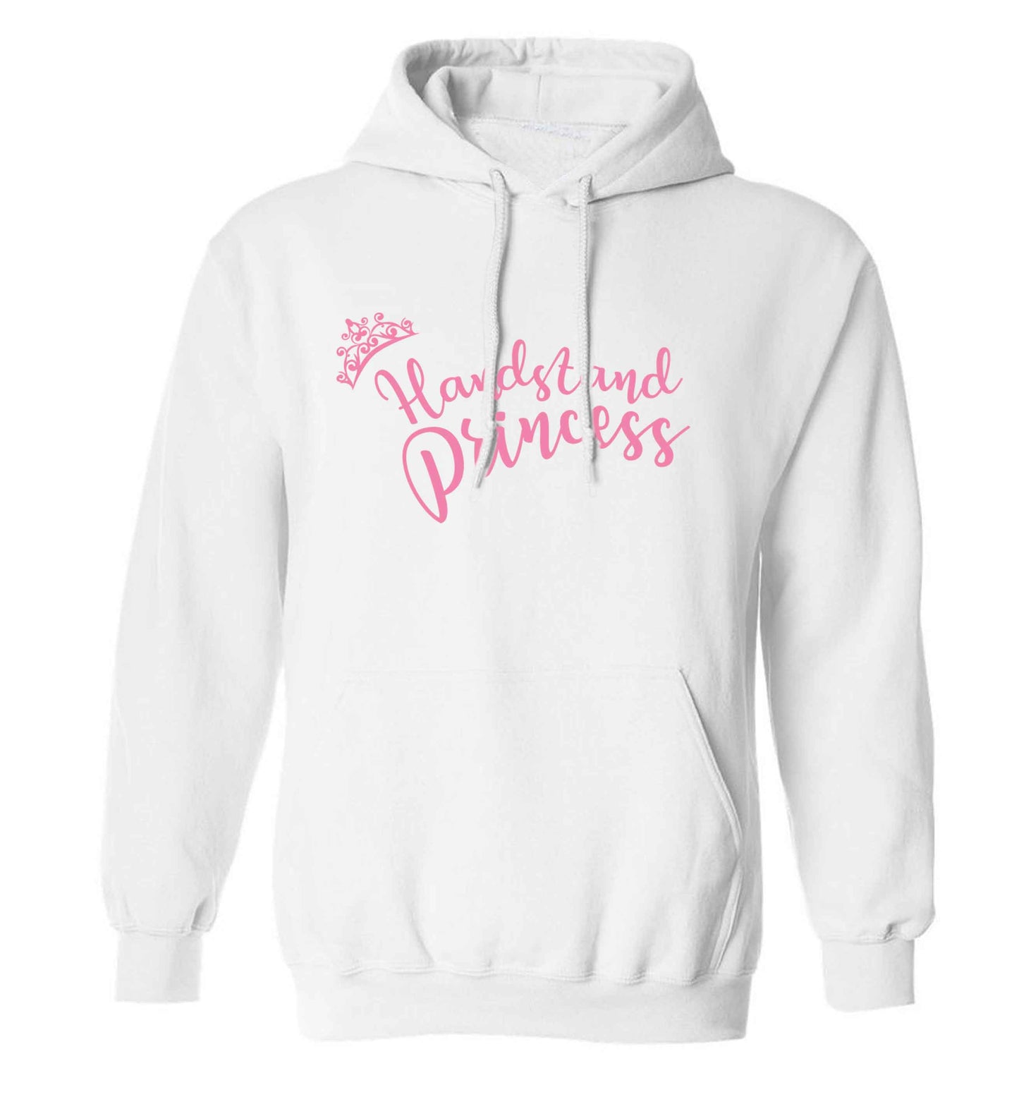 Handstand princess adults unisex white hoodie 2XL