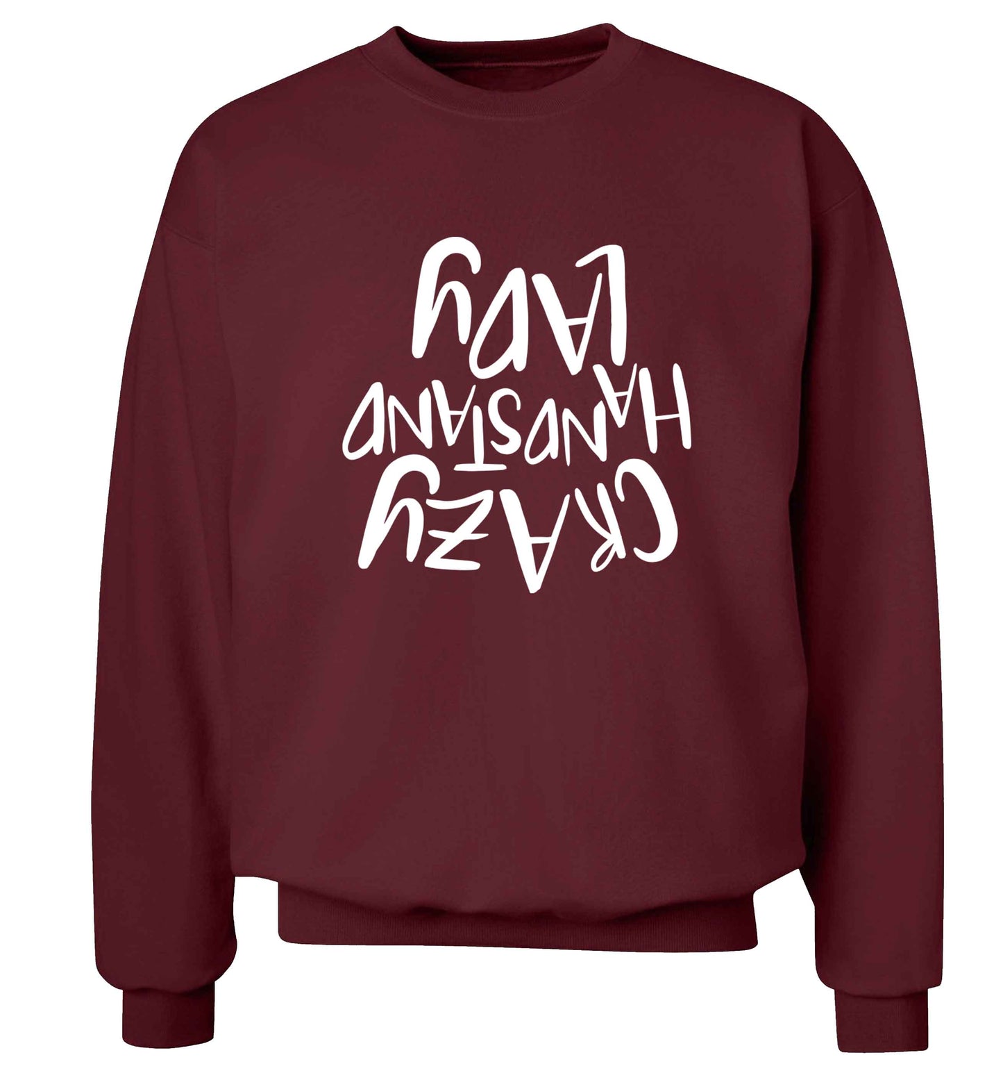 Crazy handstand lady Adult's unisex maroon Sweater 2XL