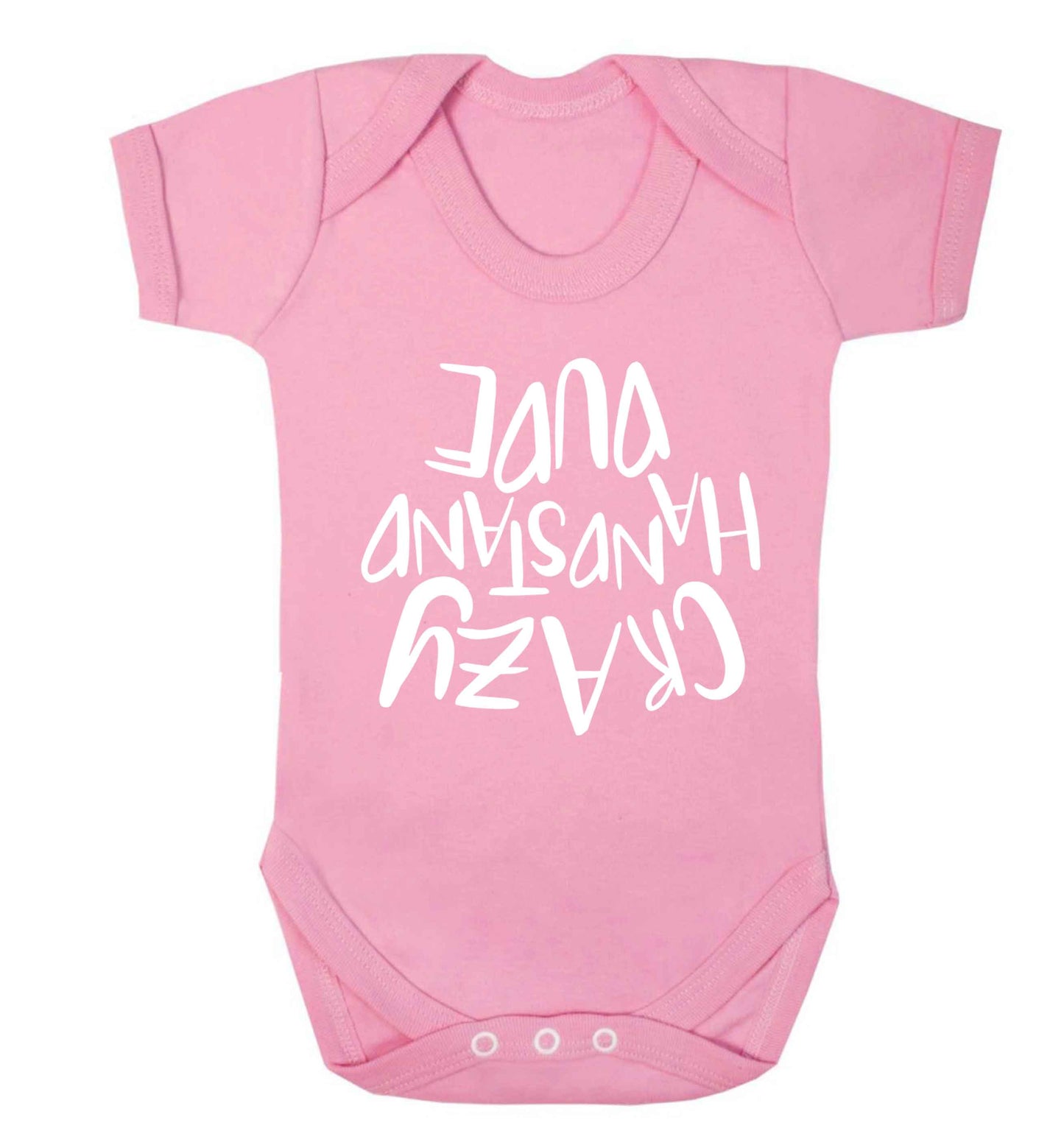 Crazy handstand dude Baby Vest pale pink 18-24 months
