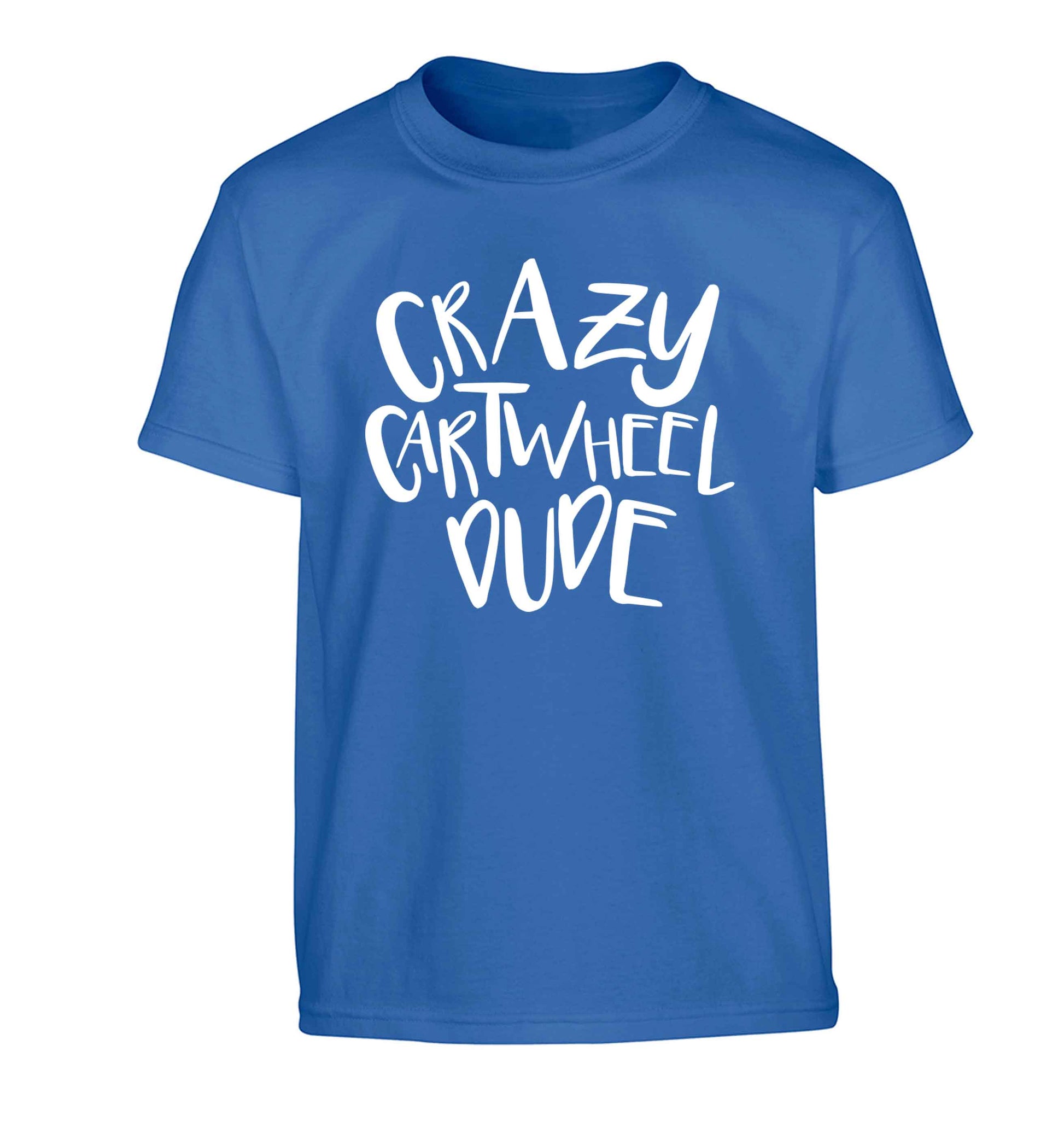 Crazy cartwheel dude Children's blue Tshirt 12-13 Years