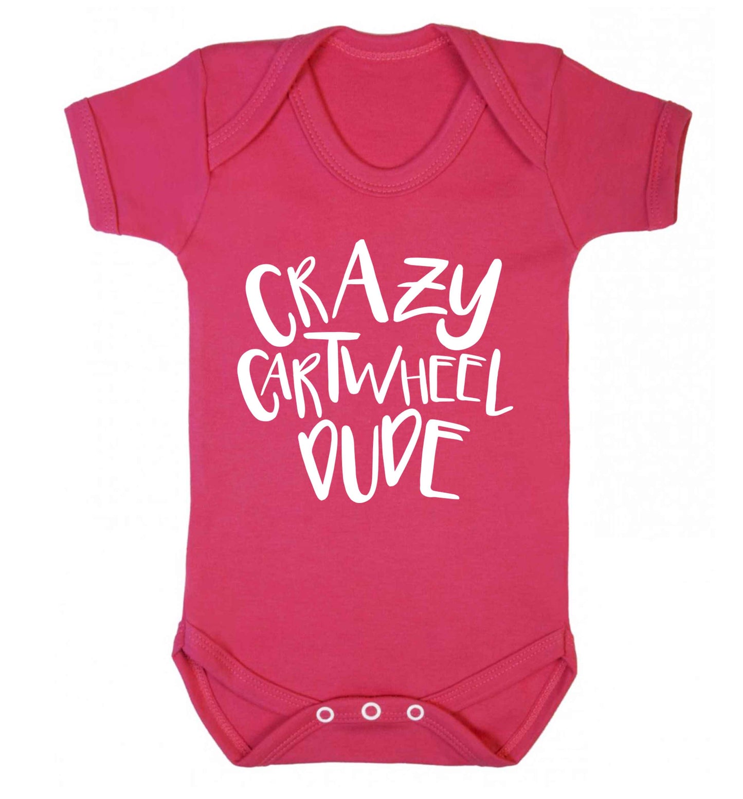 Crazy cartwheel dude Baby Vest dark pink 18-24 months