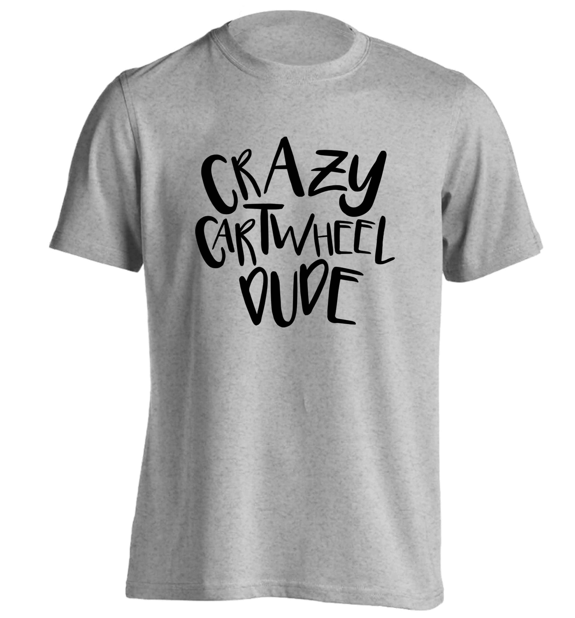 Crazy cartwheel dude adults unisex grey Tshirt 2XL