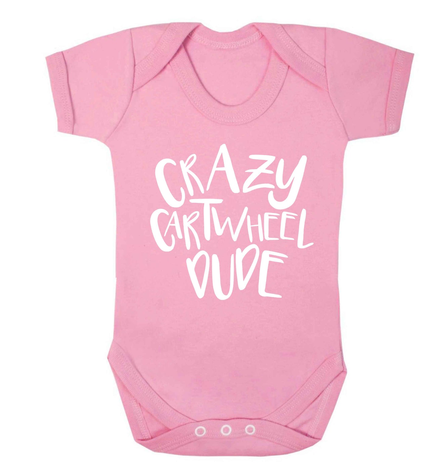 Crazy cartwheel dude Baby Vest pale pink 18-24 months