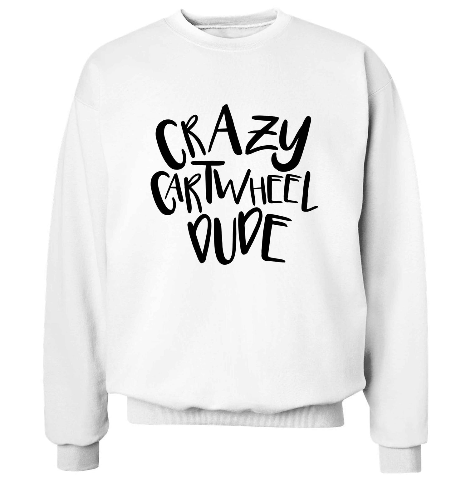 Crazy cartwheel dude Adult's unisex white Sweater 2XL