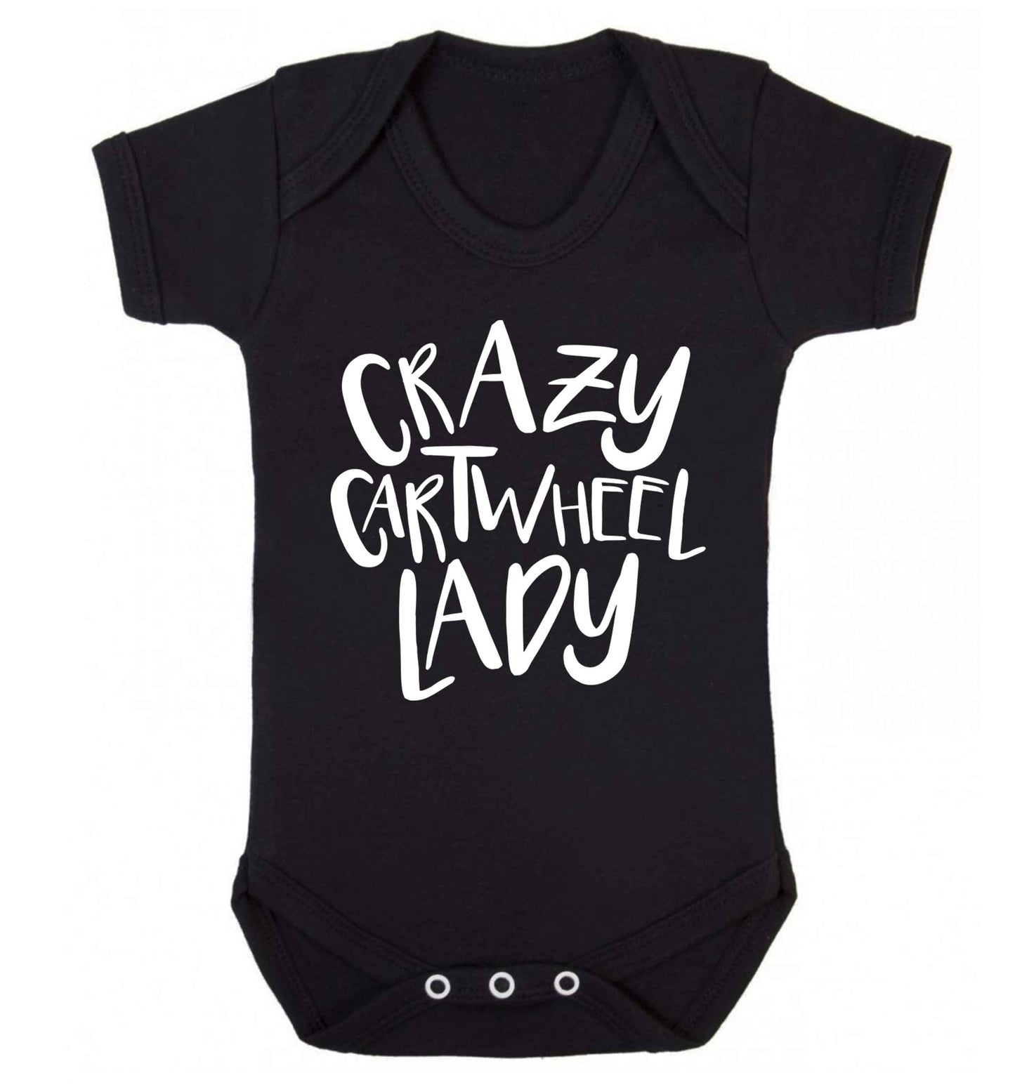 Crazy cartwheel lady Baby Vest black 18-24 months