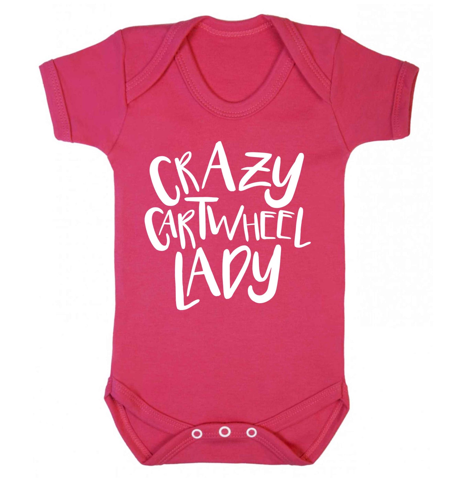 Crazy cartwheel lady Baby Vest dark pink 18-24 months