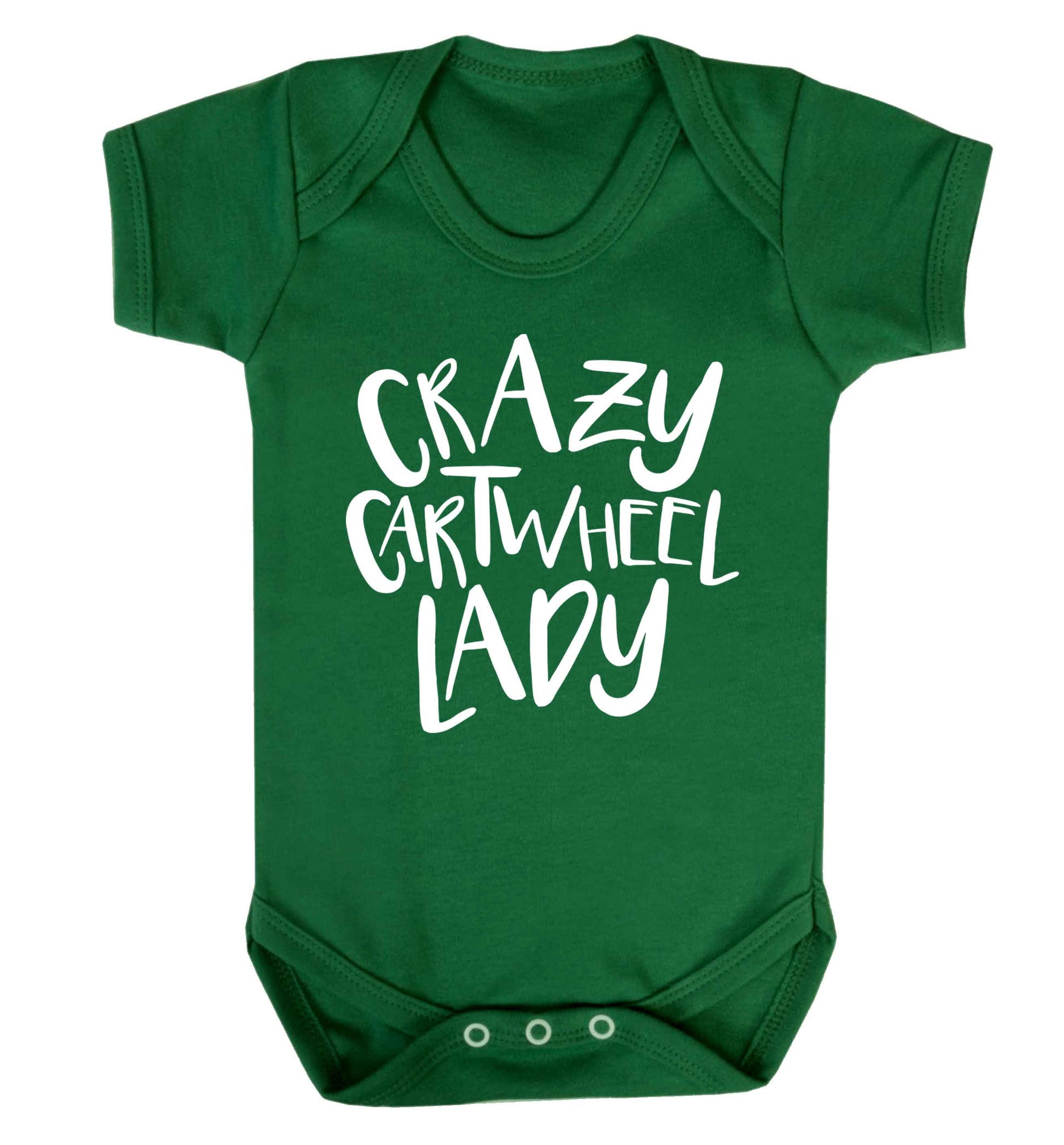 Crazy cartwheel lady Baby Vest green 18-24 months