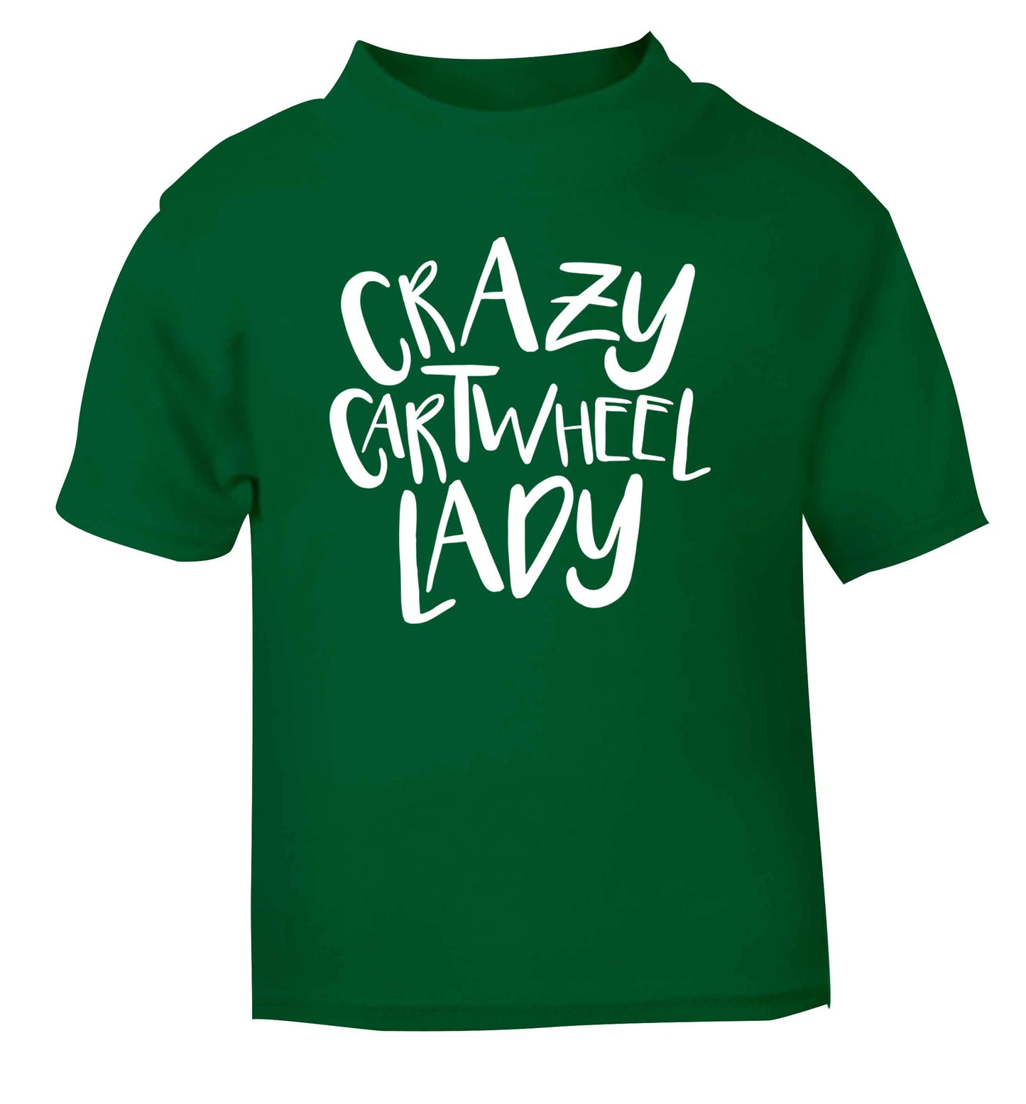Crazy cartwheel lady green Baby Toddler Tshirt 2 Years