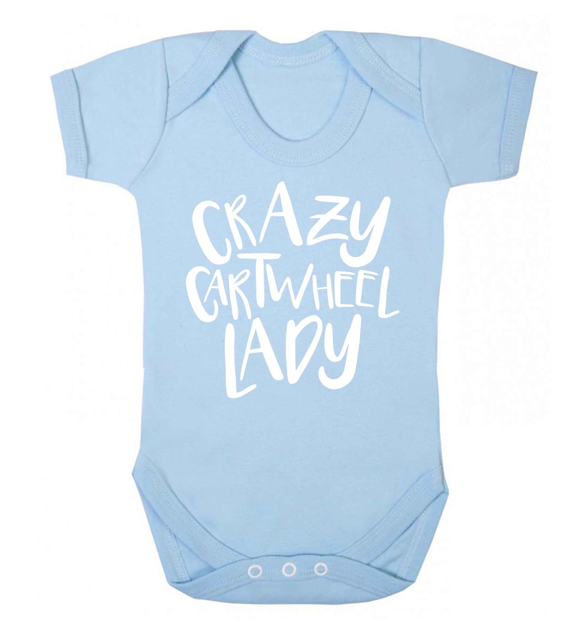 Crazy cartwheel lady Baby Vest pale blue 18-24 months