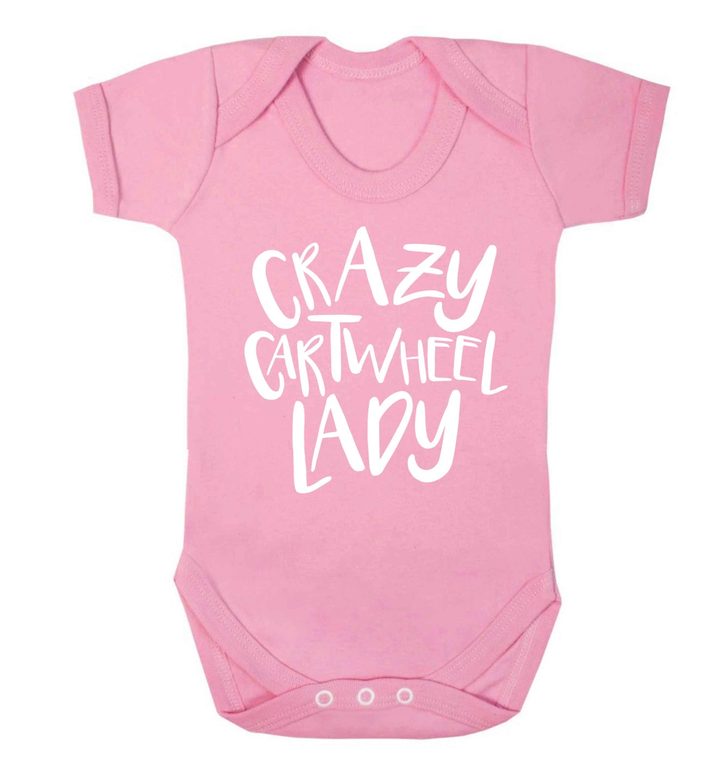 Crazy cartwheel lady Baby Vest pale pink 18-24 months