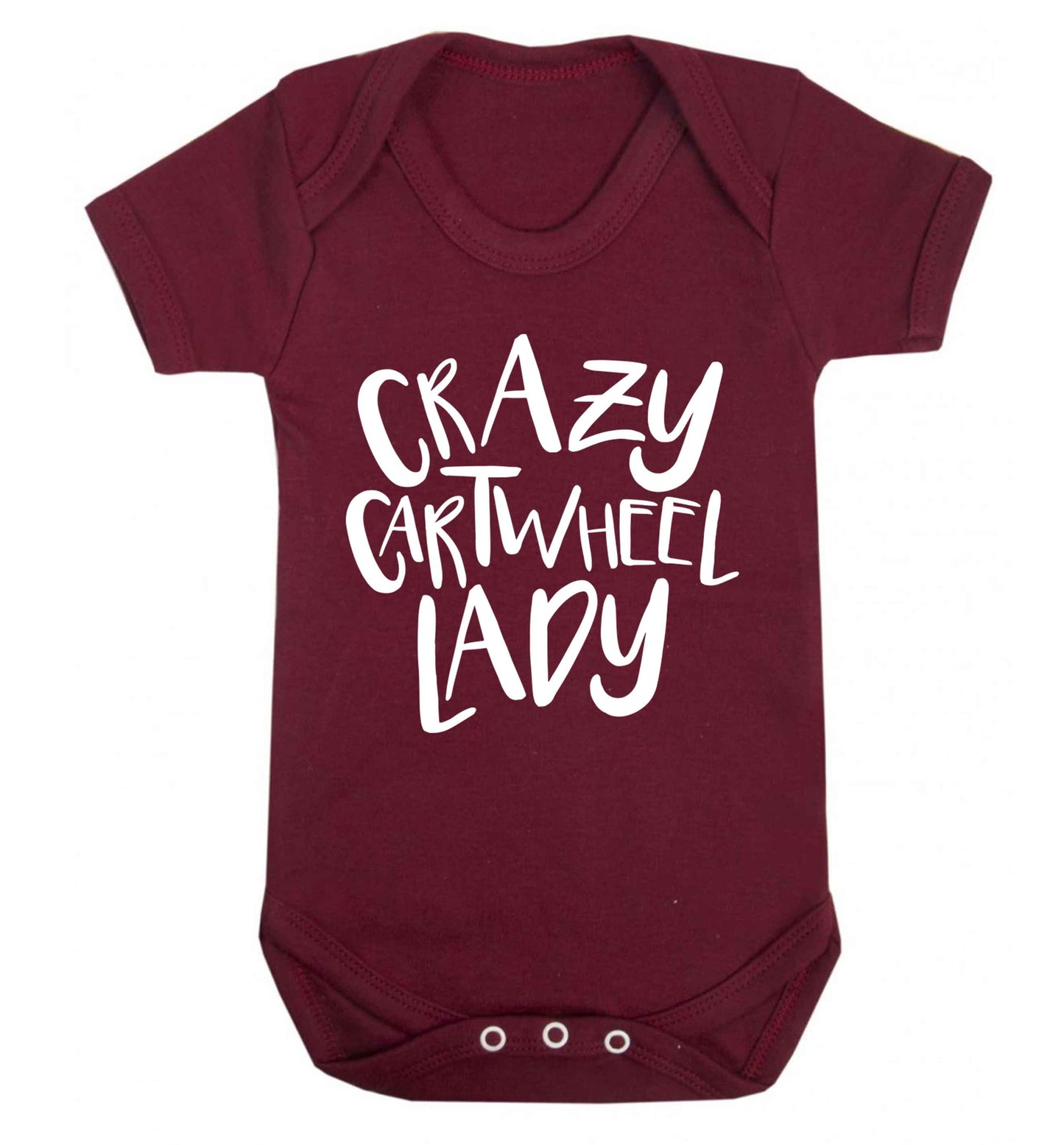 Crazy cartwheel lady Baby Vest maroon 18-24 months