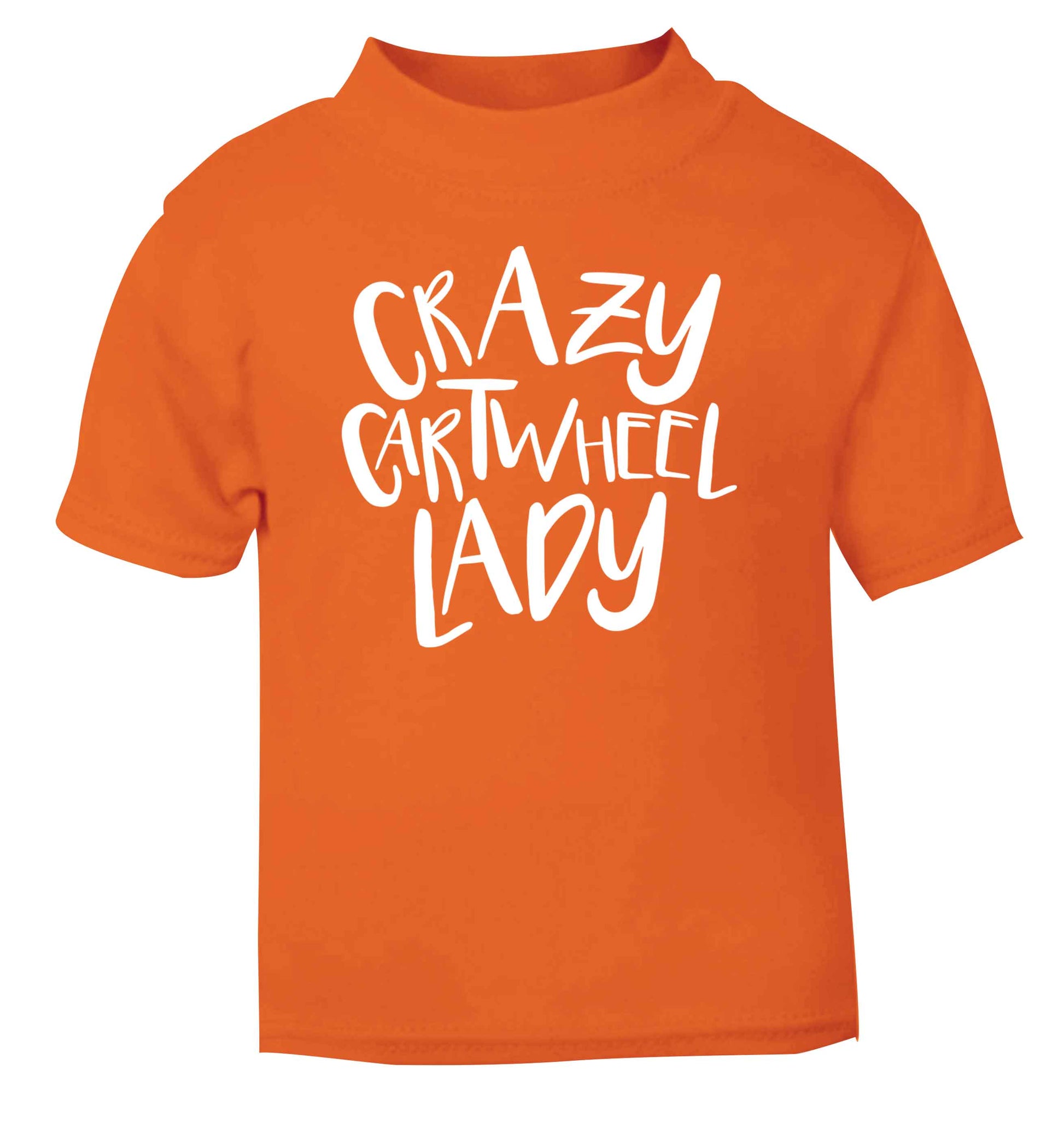 Crazy cartwheel lady orange Baby Toddler Tshirt 2 Years