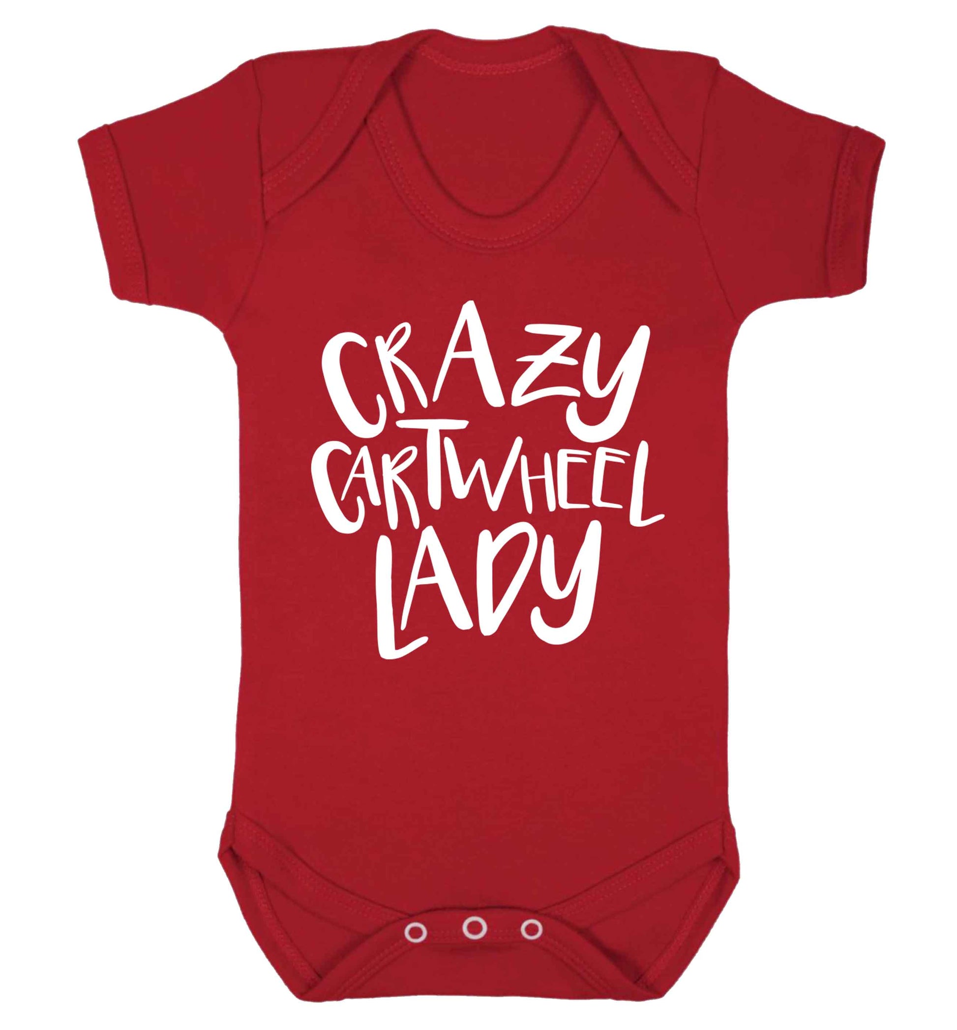 Crazy cartwheel lady Baby Vest red 18-24 months
