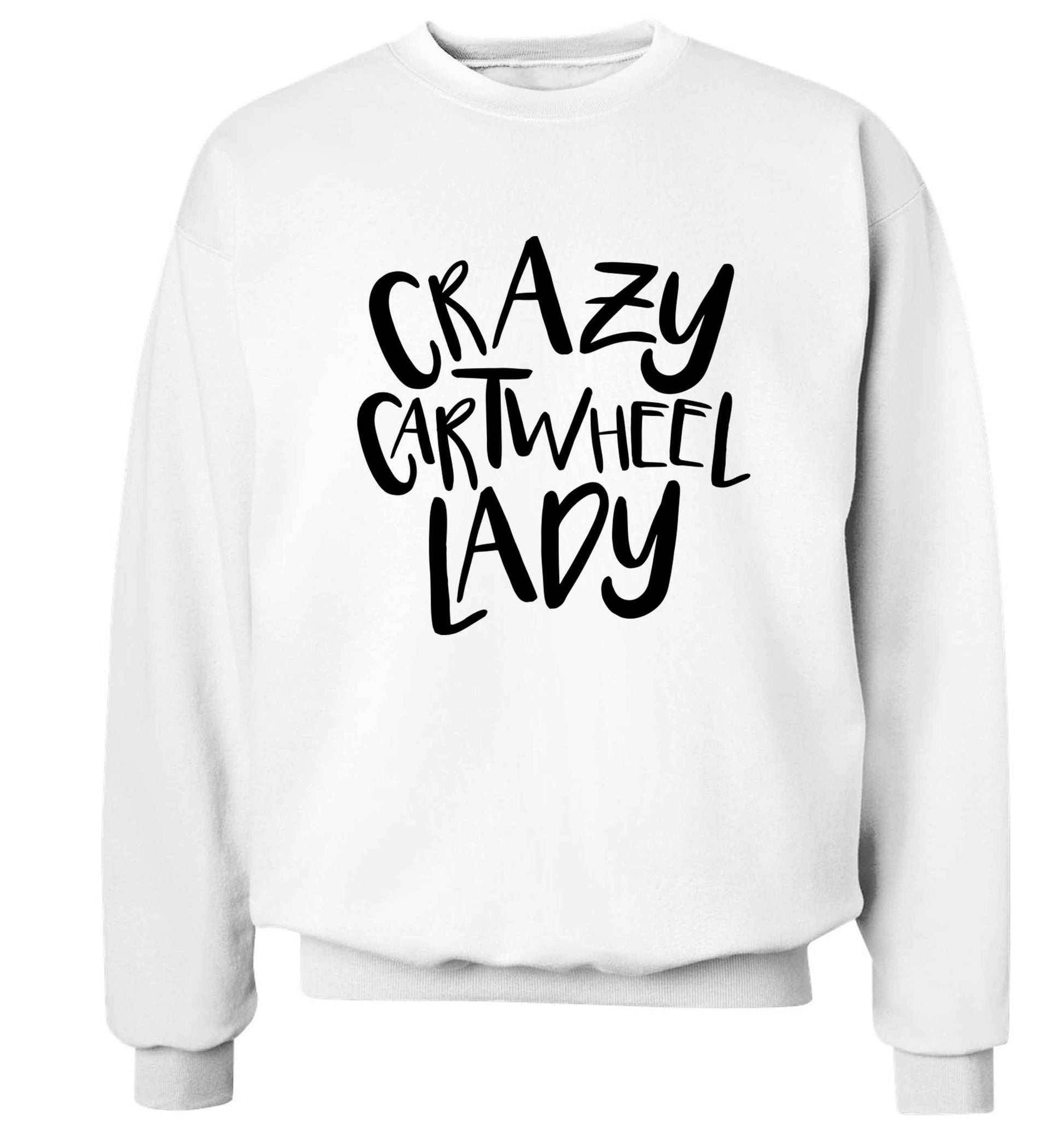 Crazy cartwheel lady Adult's unisex white Sweater 2XL