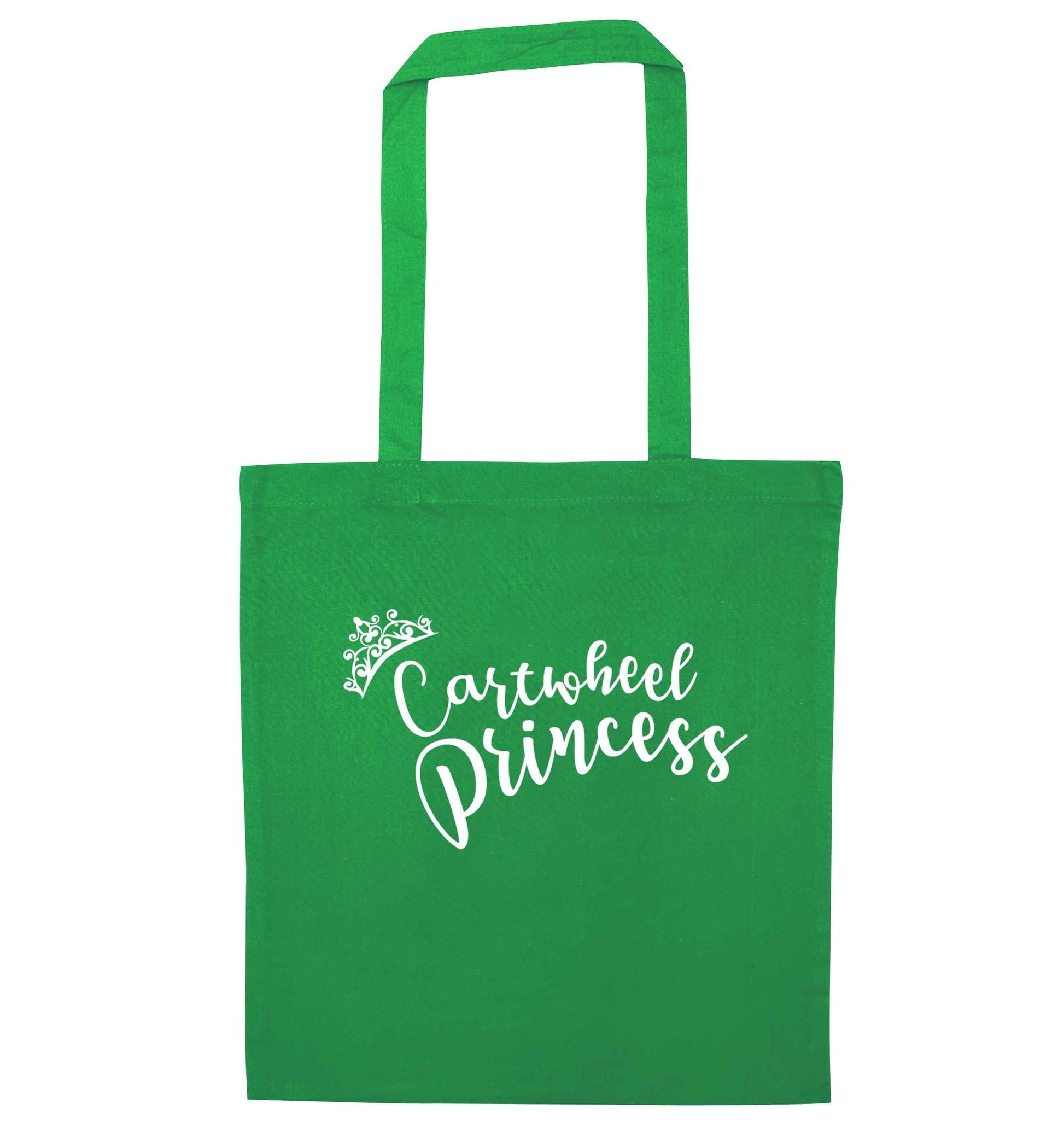 Cartwheel princess green tote bag