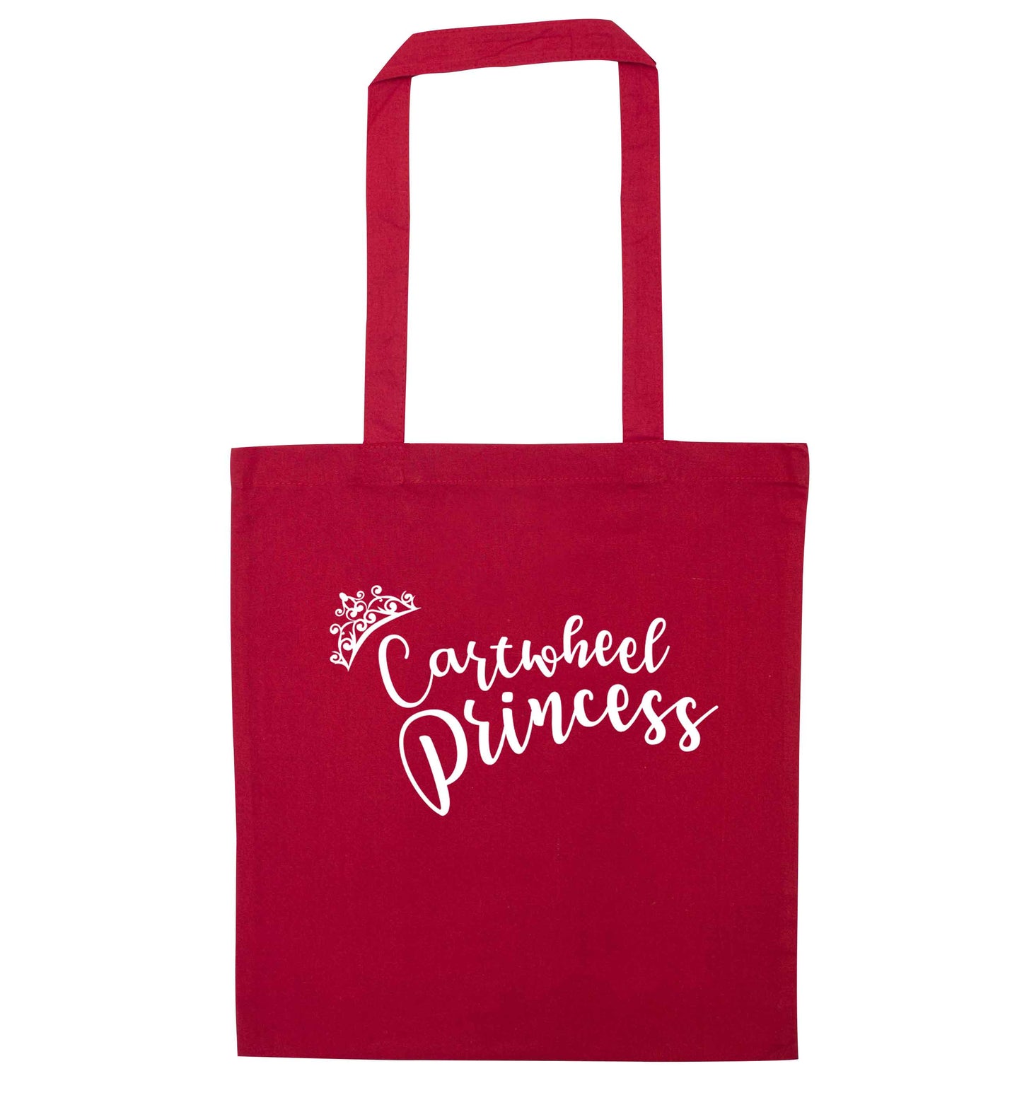 Cartwheel princess red tote bag