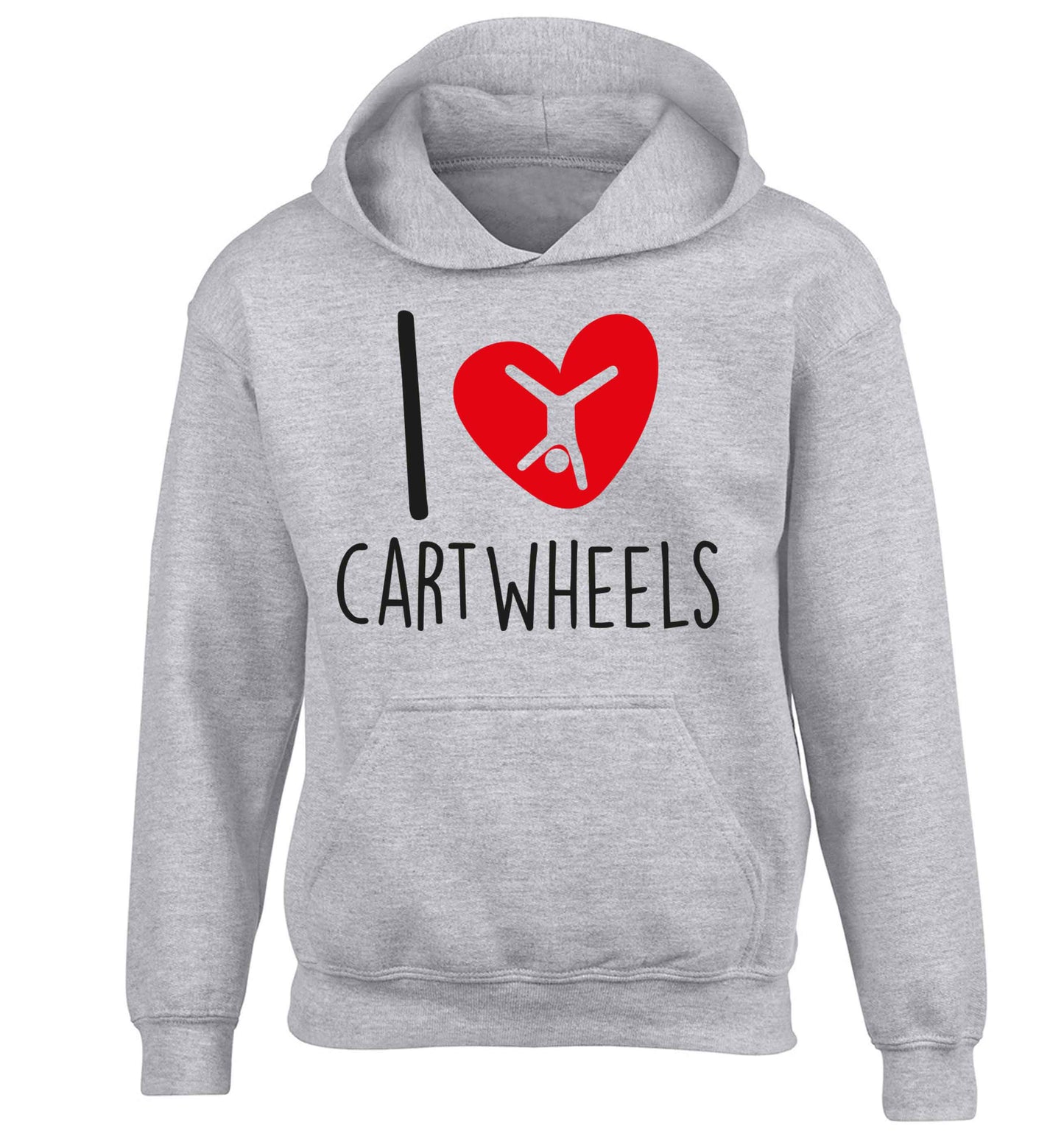 I love cartwheels children's grey hoodie 12-13 Years