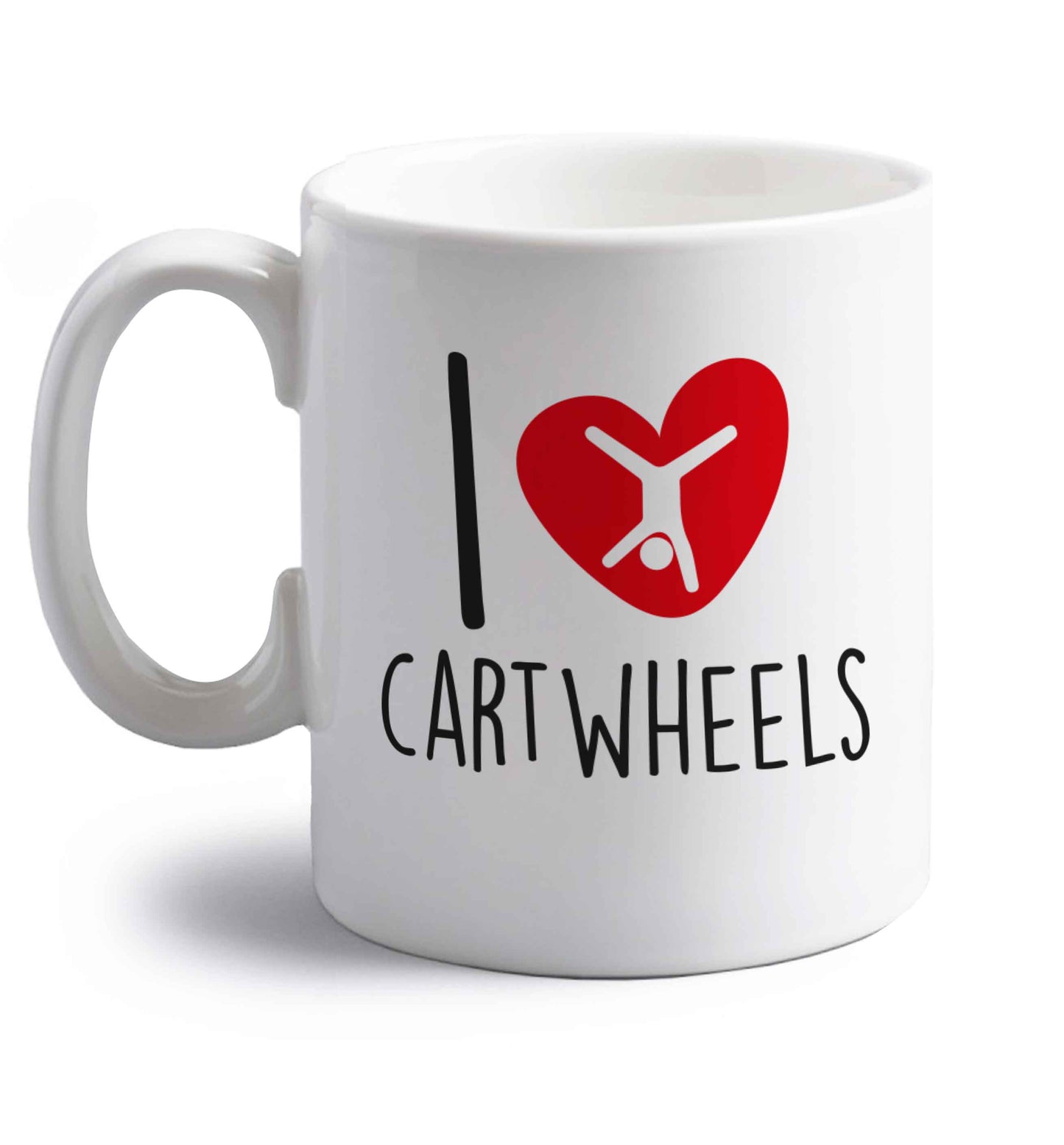 I love cartwheels right handed white ceramic mug 