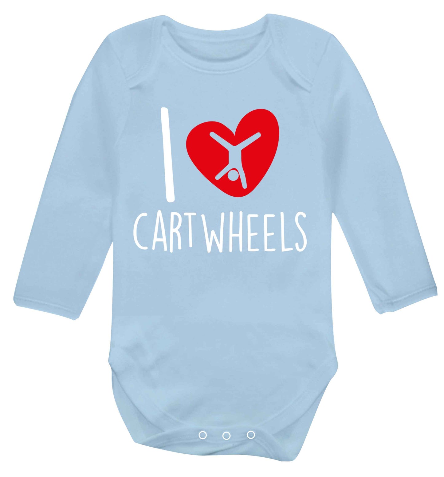 I love cartwheels Baby Vest long sleeved pale blue 6-12 months