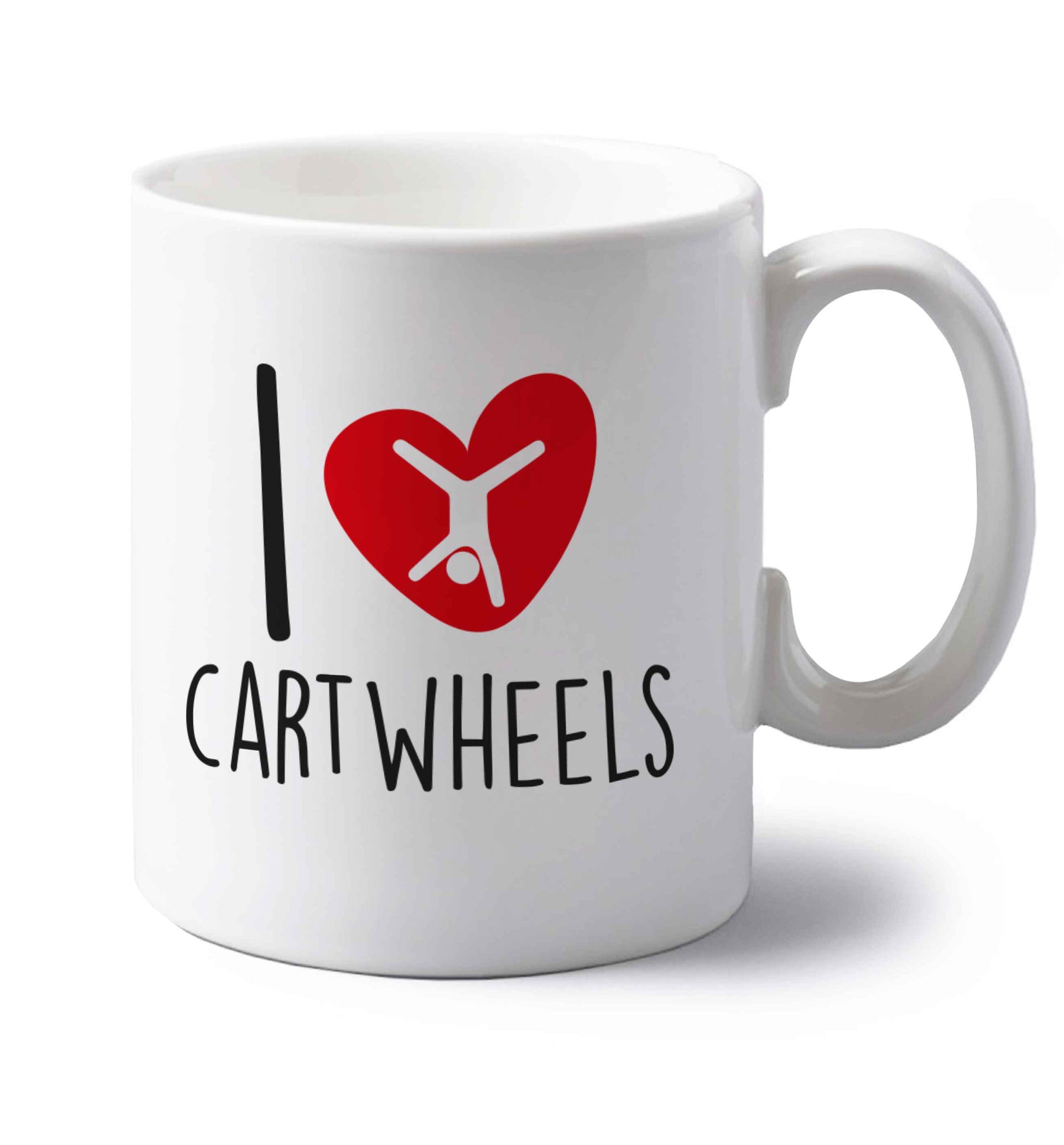 I love cartwheels left handed white ceramic mug 