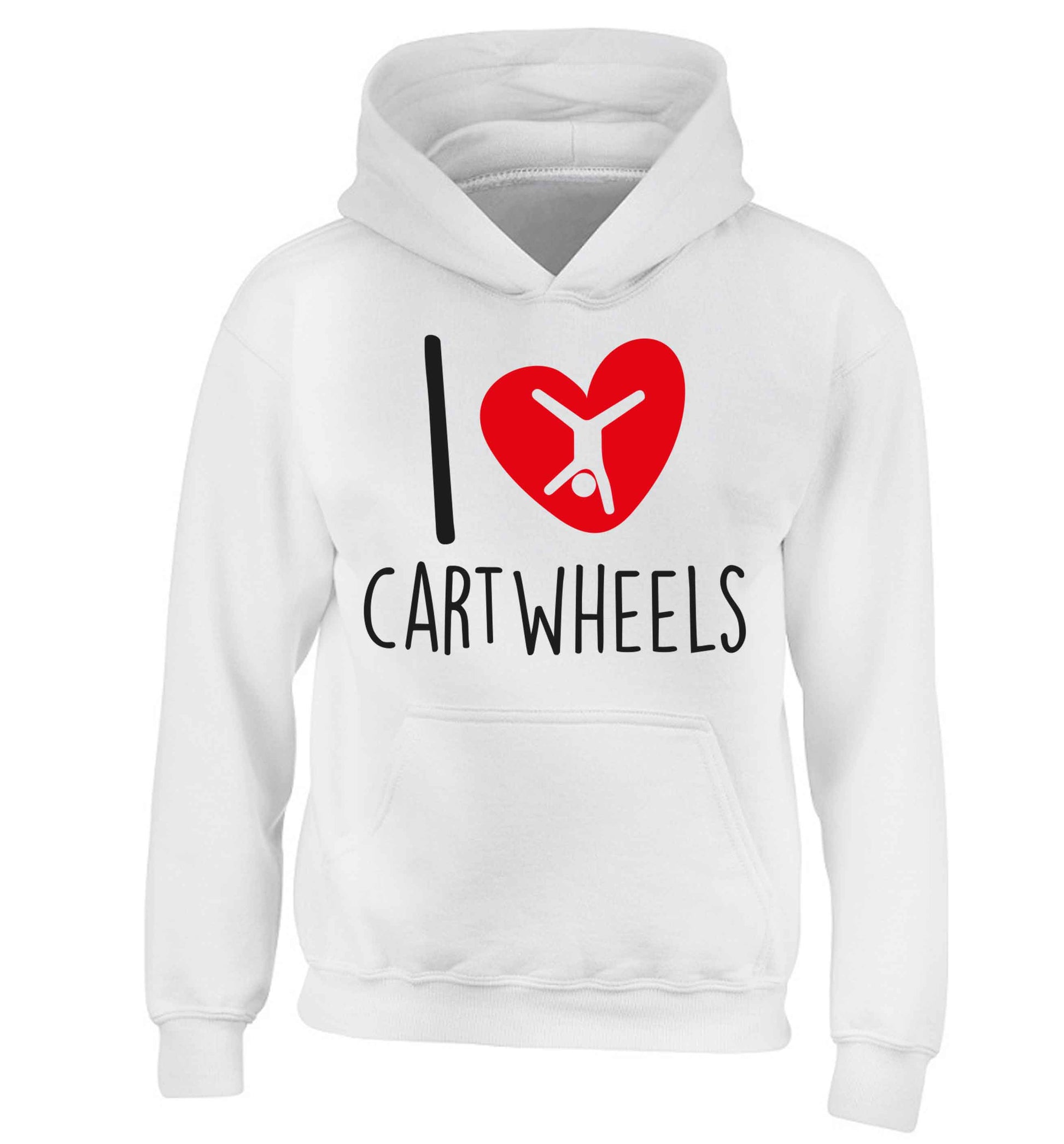 I love cartwheels children's white hoodie 12-13 Years