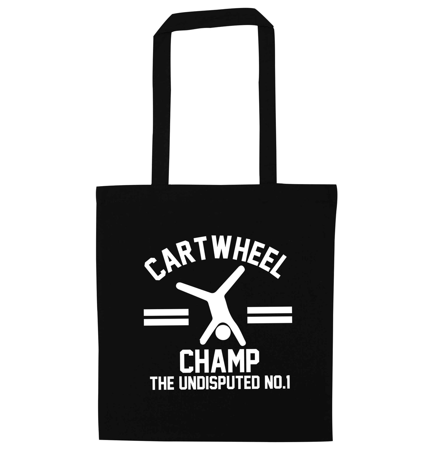Undisputed cartwheel championship no.1  black tote bag