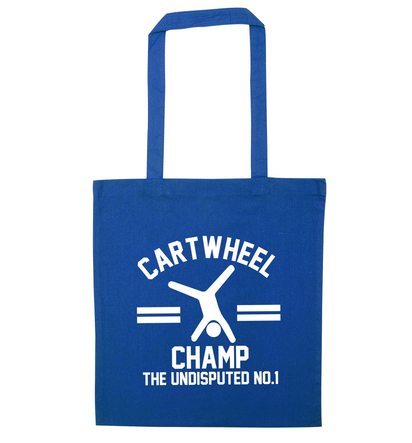 Undisputed cartwheel championship no.1  blue tote bag