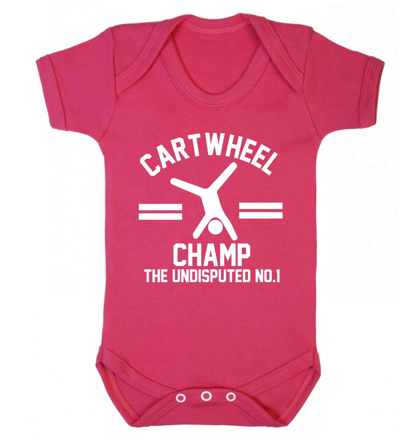 Undisputed cartwheel championship no.1  Baby Vest dark pink 18-24 months