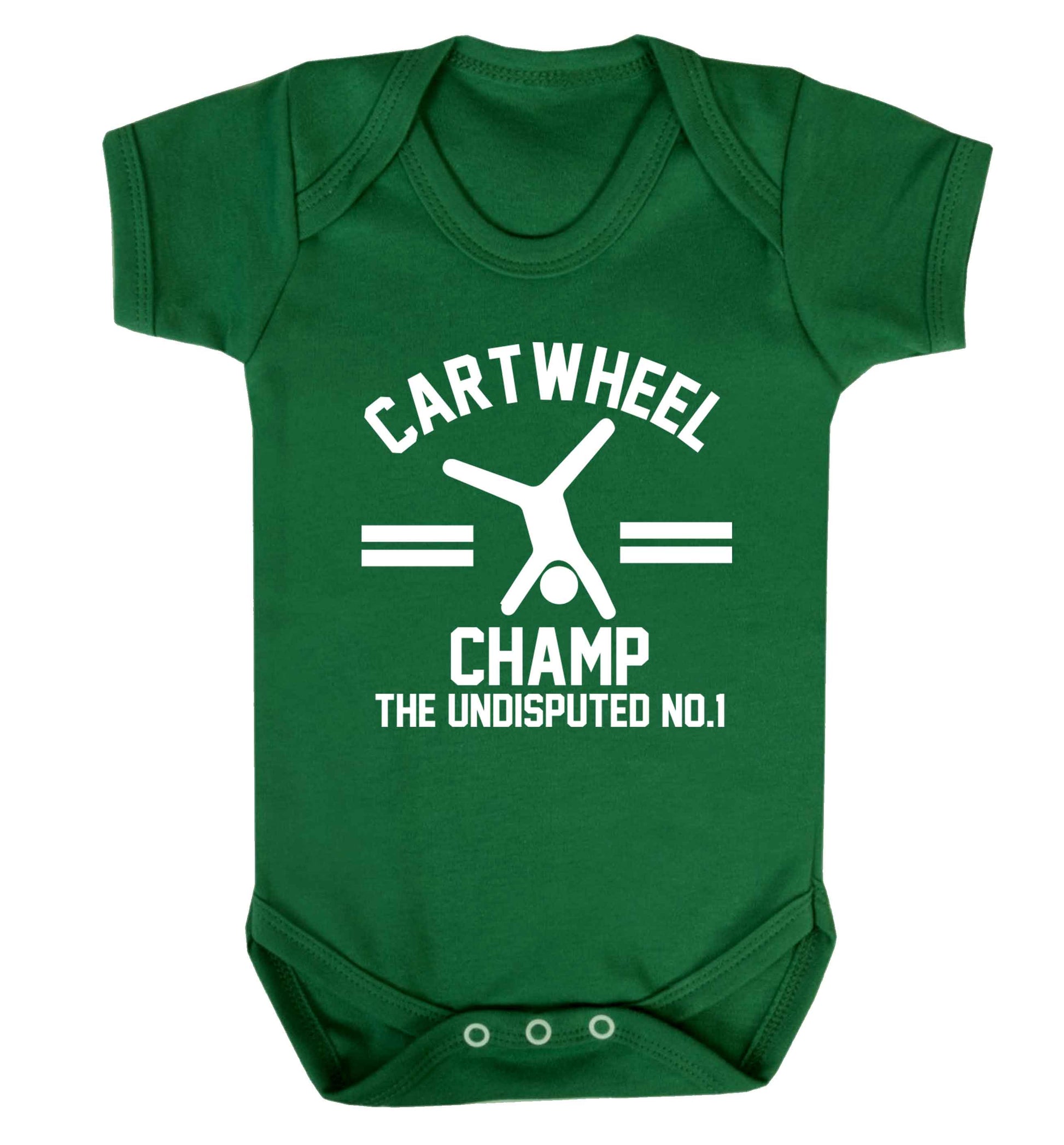 Undisputed cartwheel championship no.1  Baby Vest green 18-24 months