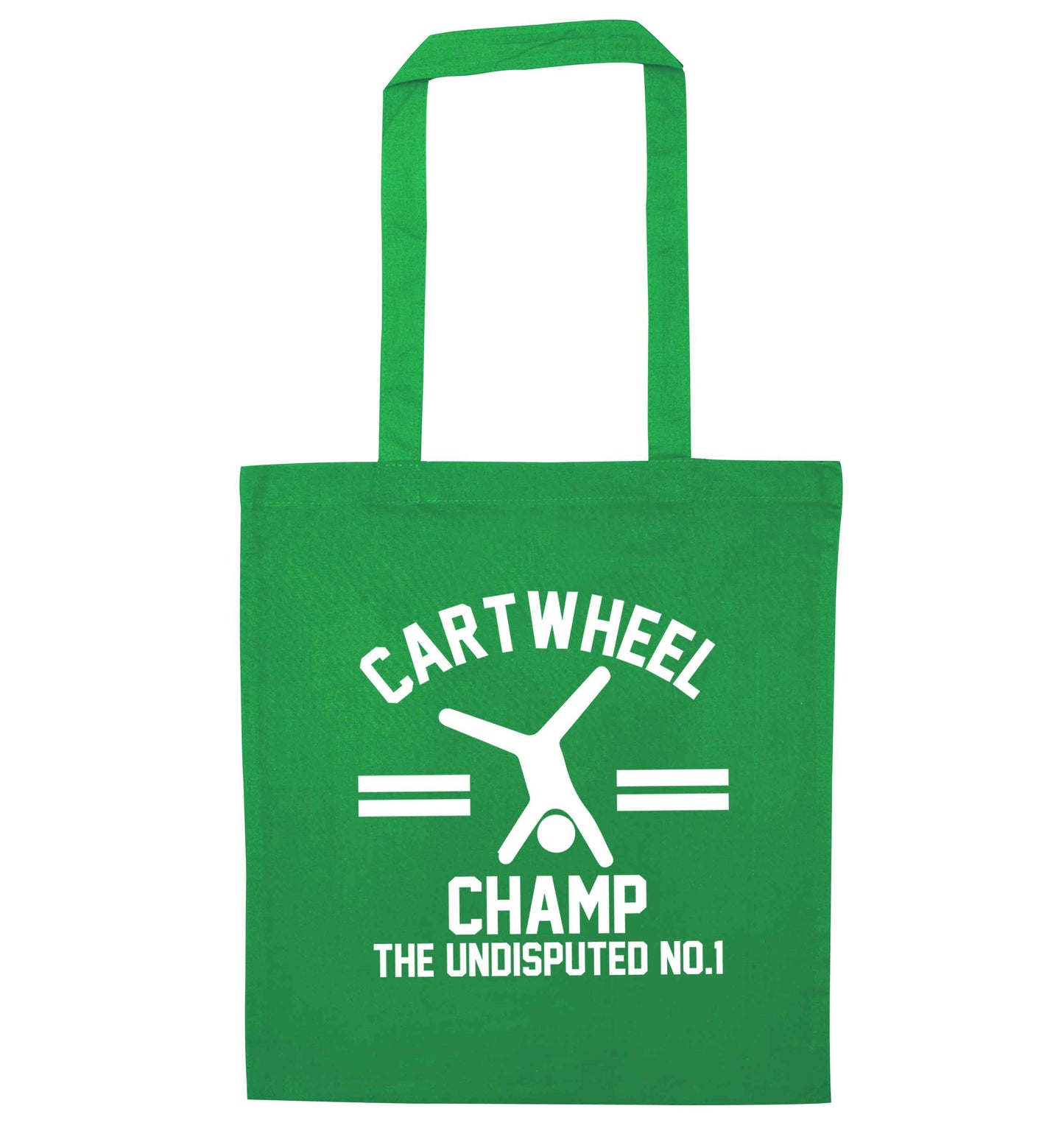 Undisputed cartwheel championship no.1  green tote bag