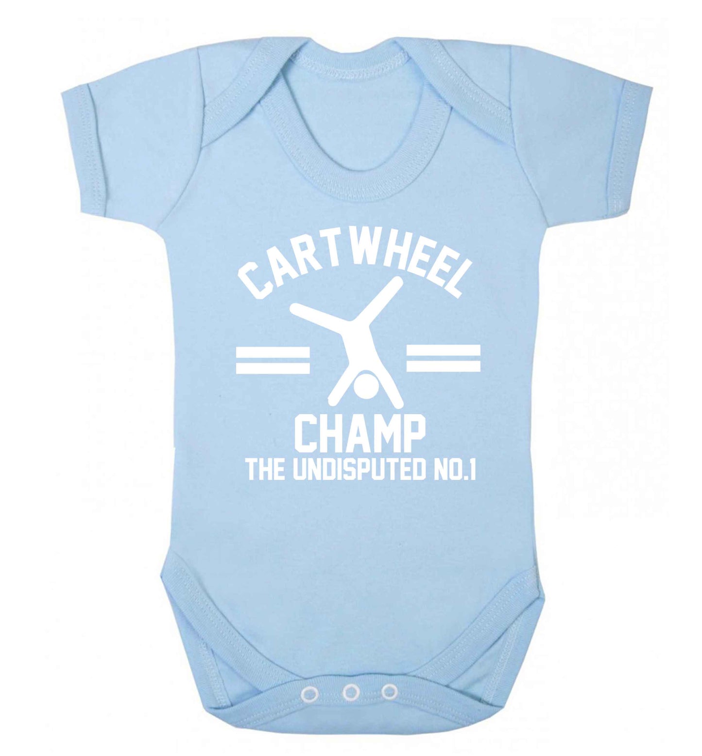 Undisputed cartwheel championship no.1  Baby Vest pale blue 18-24 months
