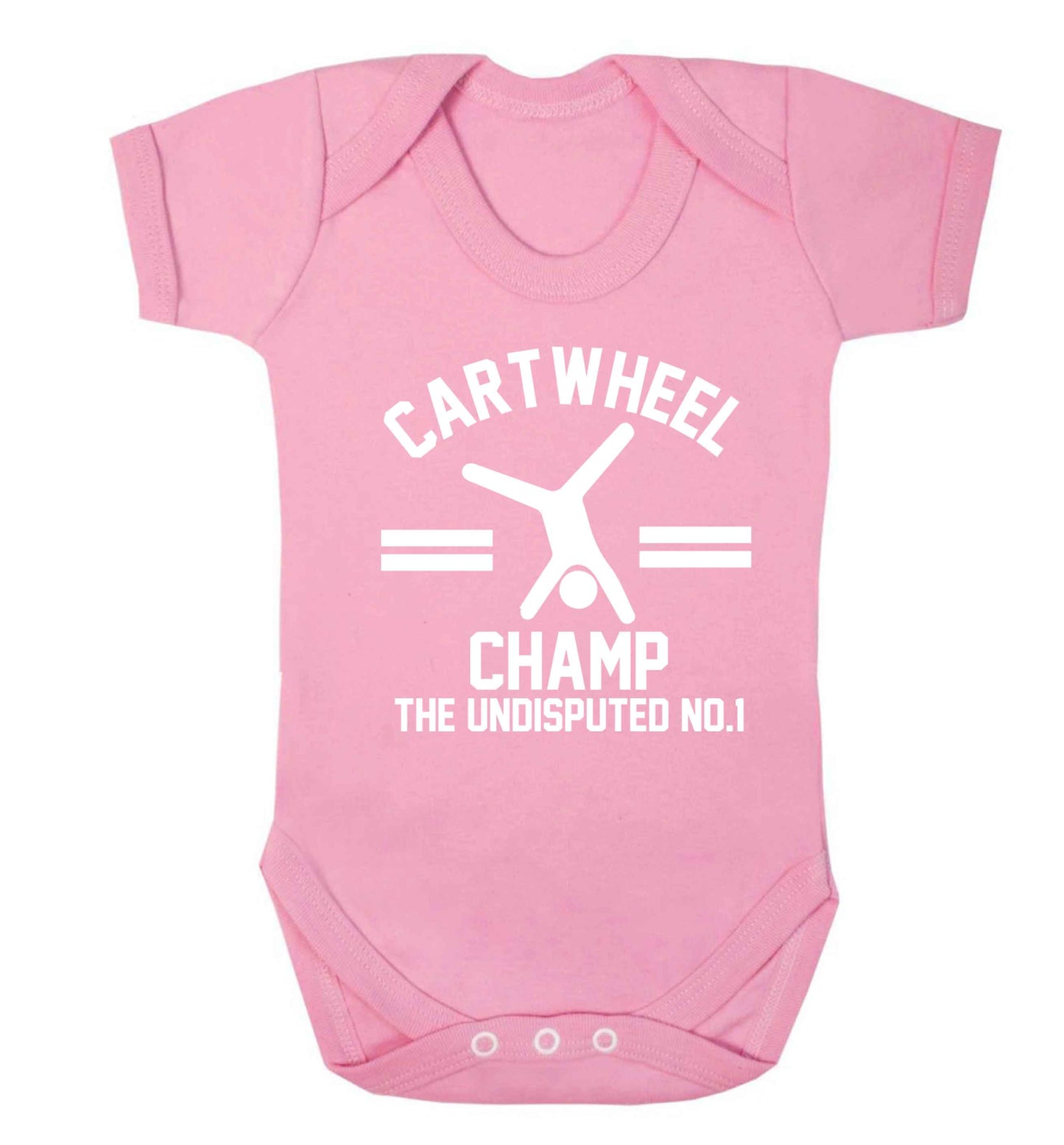 Undisputed cartwheel championship no.1  Baby Vest pale pink 18-24 months