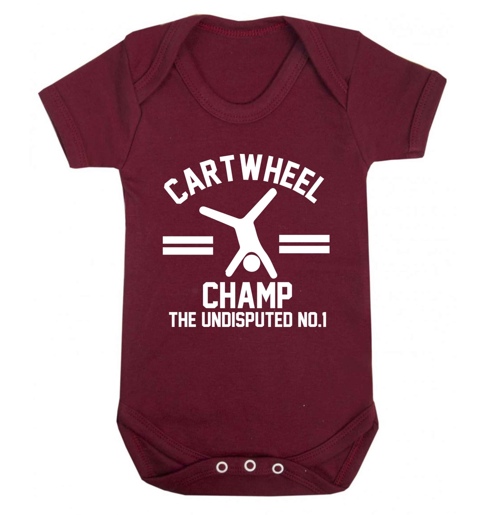 Undisputed cartwheel championship no.1  Baby Vest maroon 18-24 months