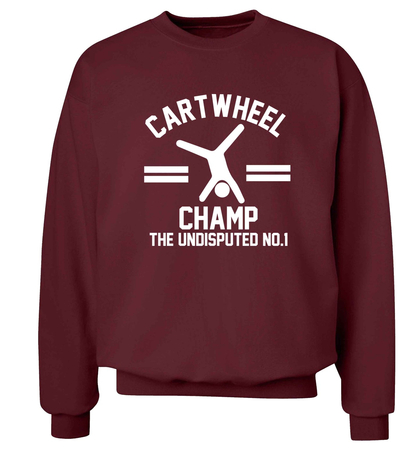 Undisputed cartwheel championship no.1  Adult's unisex maroon Sweater 2XL
