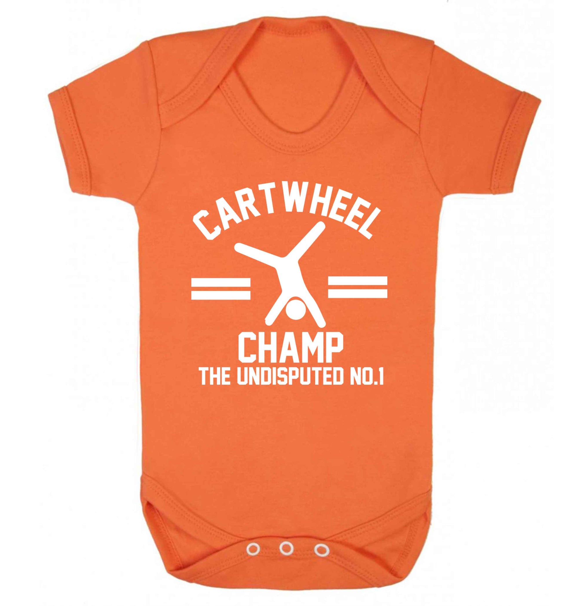 Undisputed cartwheel championship no.1  Baby Vest orange 18-24 months