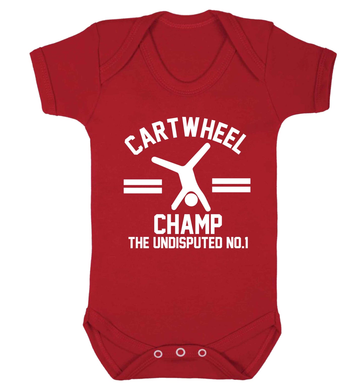 Undisputed cartwheel championship no.1  Baby Vest red 18-24 months