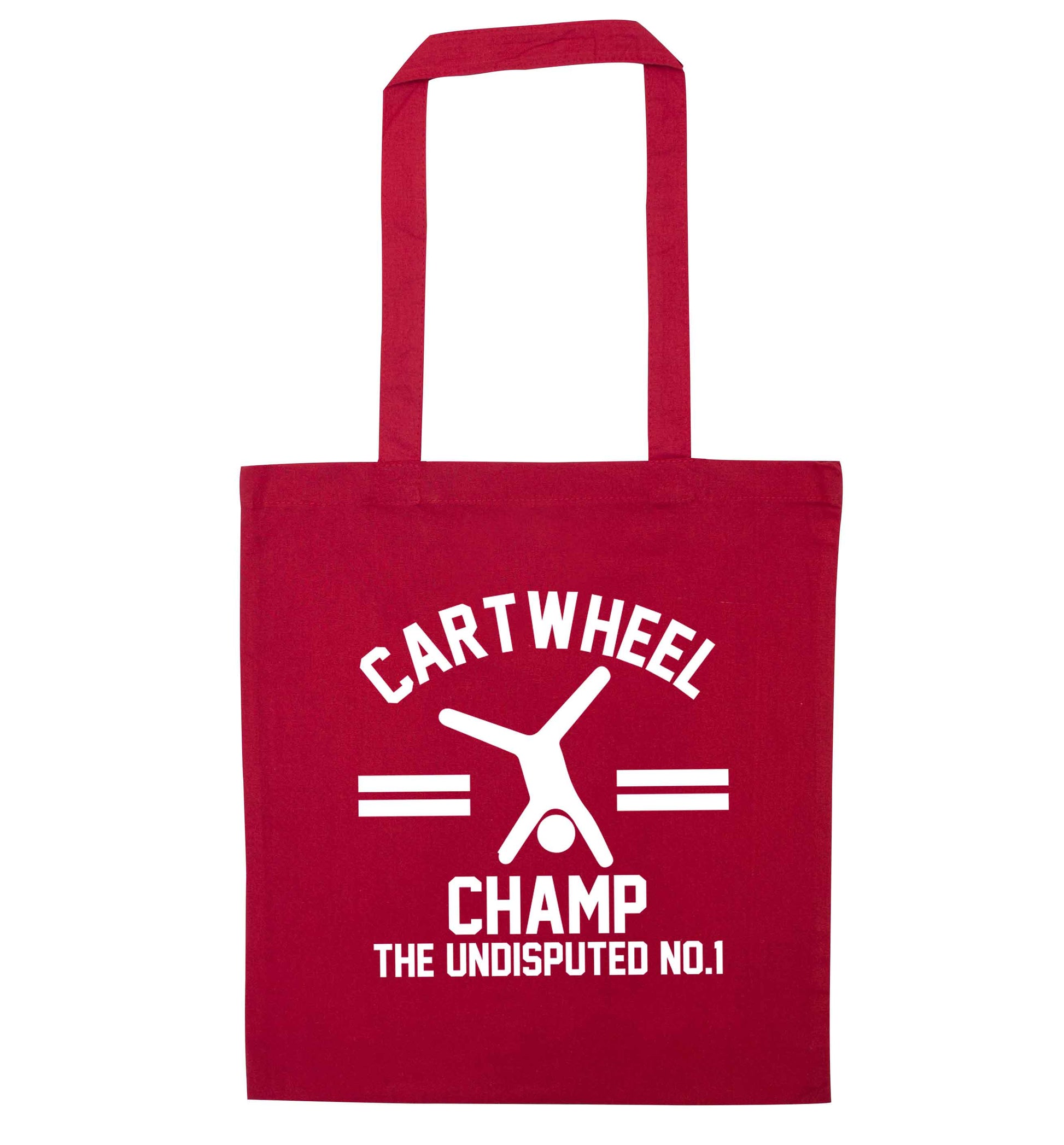 Undisputed cartwheel championship no.1  red tote bag